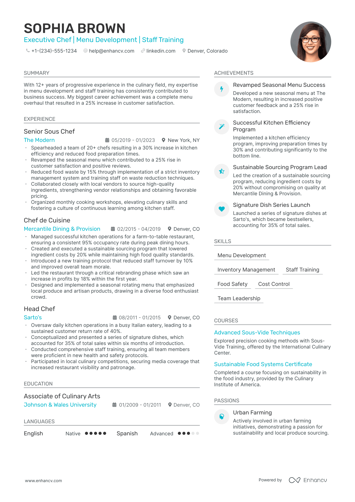 5 Culinary Resume Examples & Guide for 2024