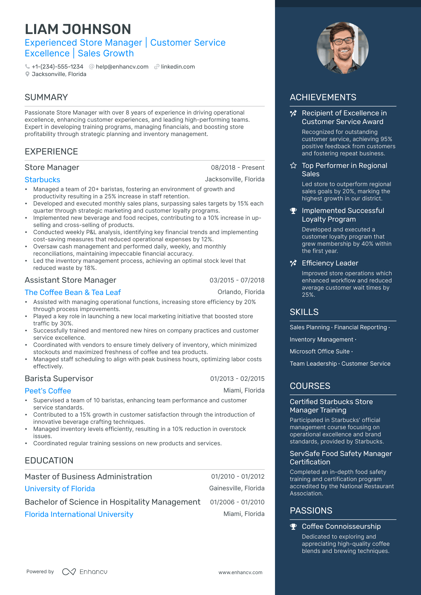 5 Starbucks Store Manager Resume Examples & Guide for 2024