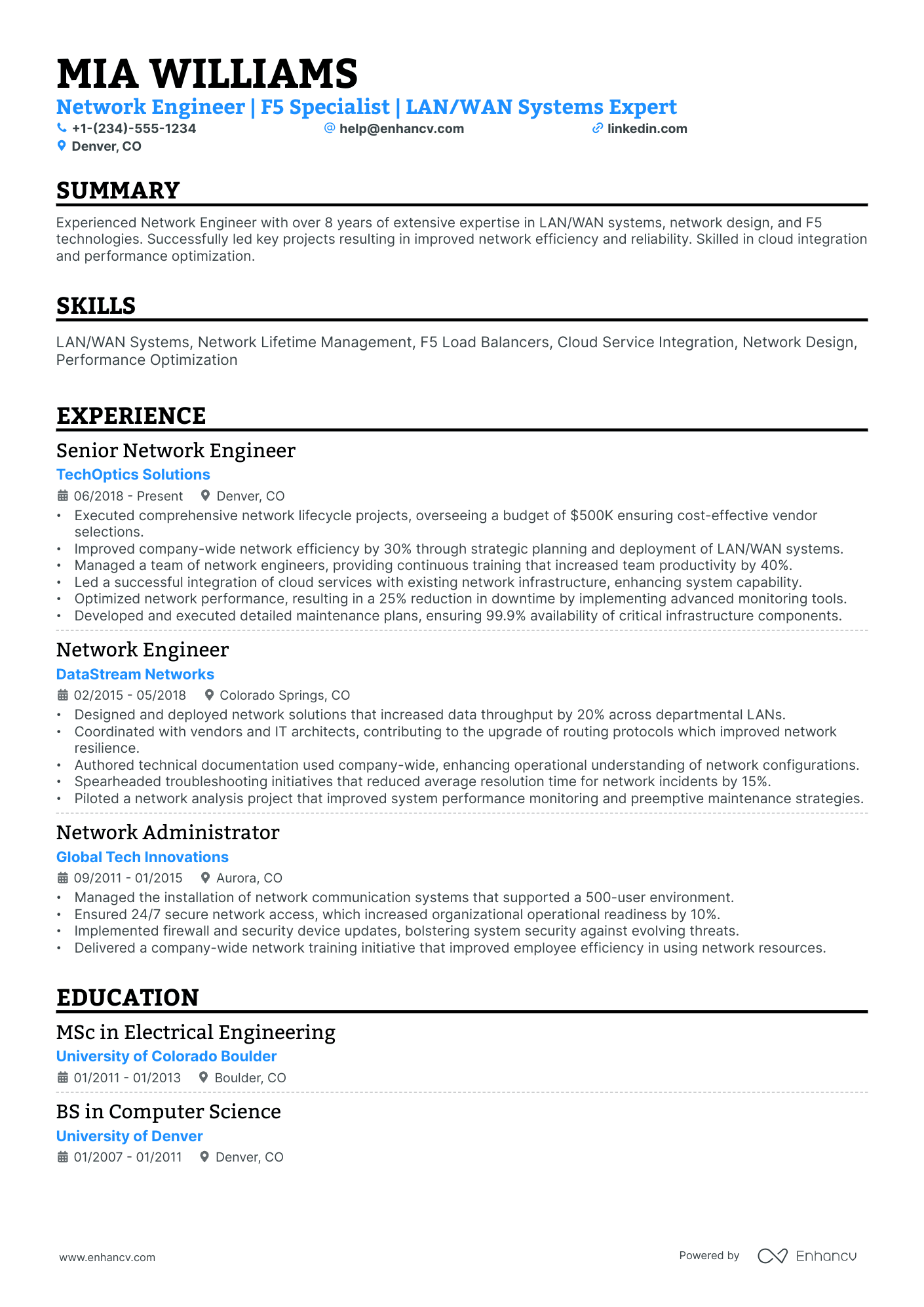10 F5 Network Engineer Resume Examples & Guide for 2026