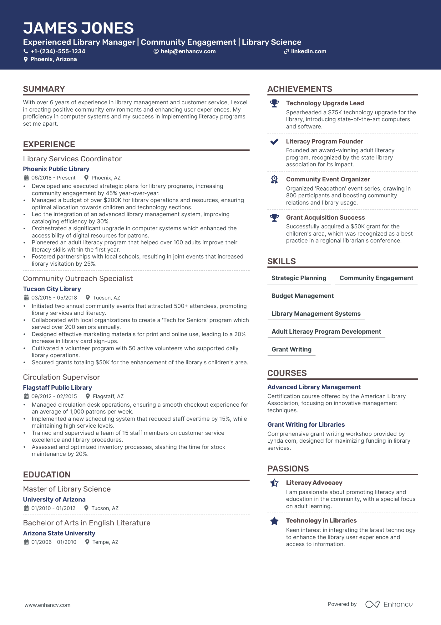 5 Library Director Resume Examples & Guide for 2024