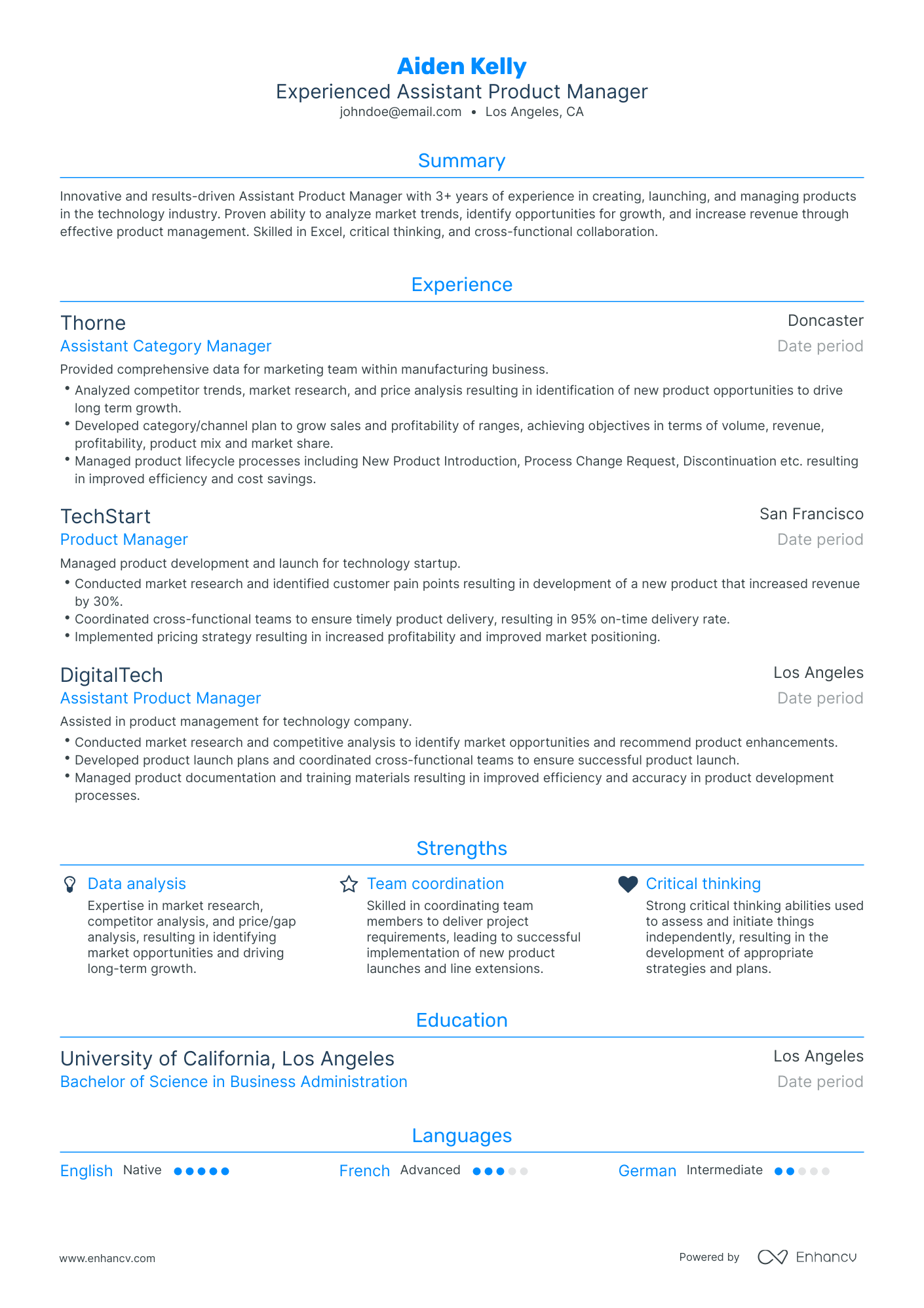 5 Assistant Product Manager Resume Examples & Guide for 2024