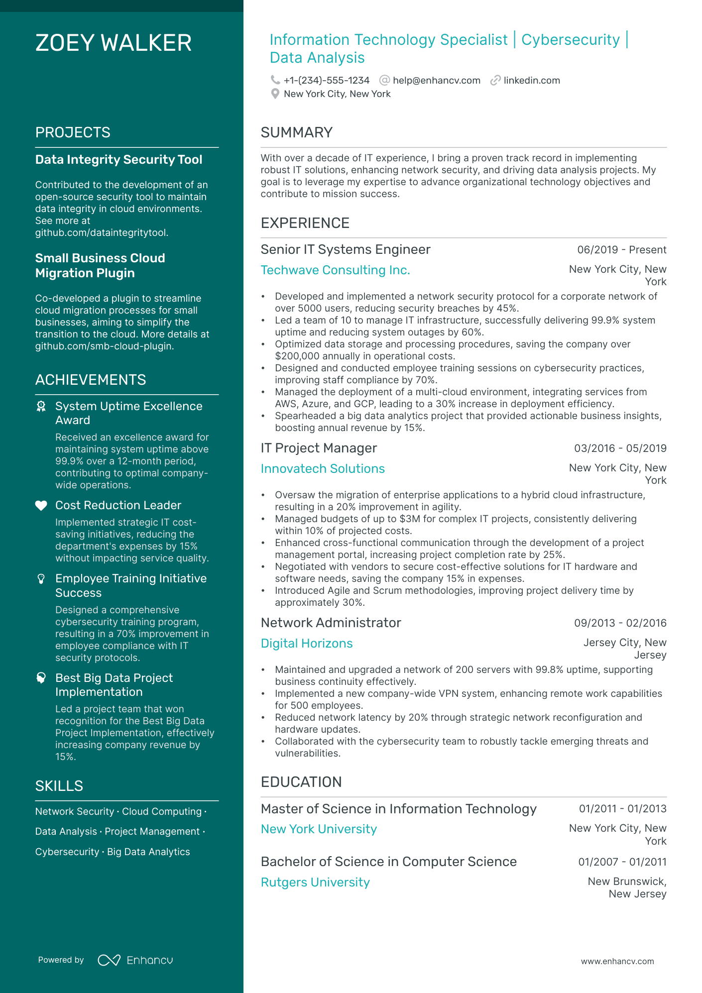 5 IT Specialist Resume Examples & Guide for 2024