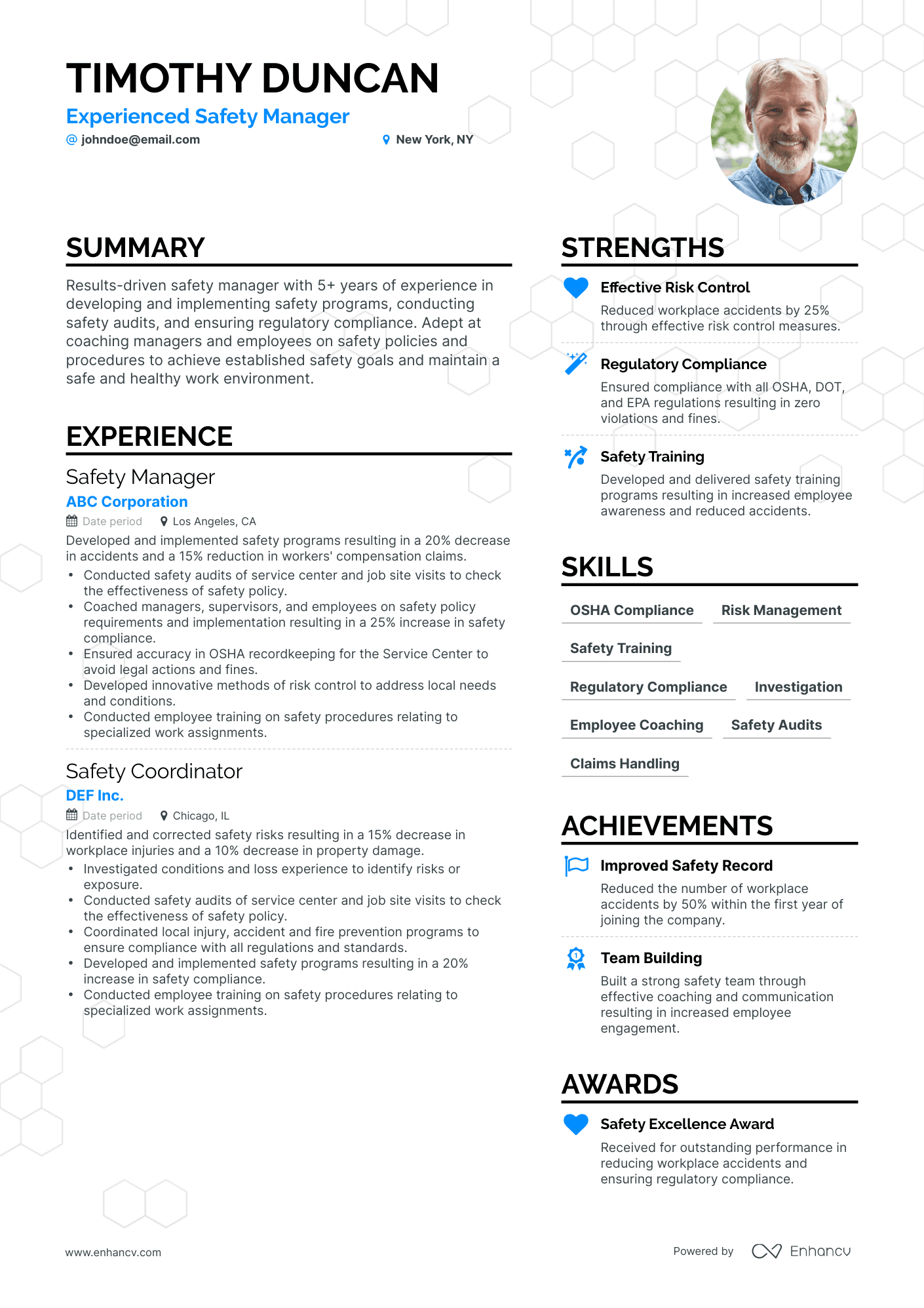 5 Safety Manager Resume Examples & Guide for 2023
