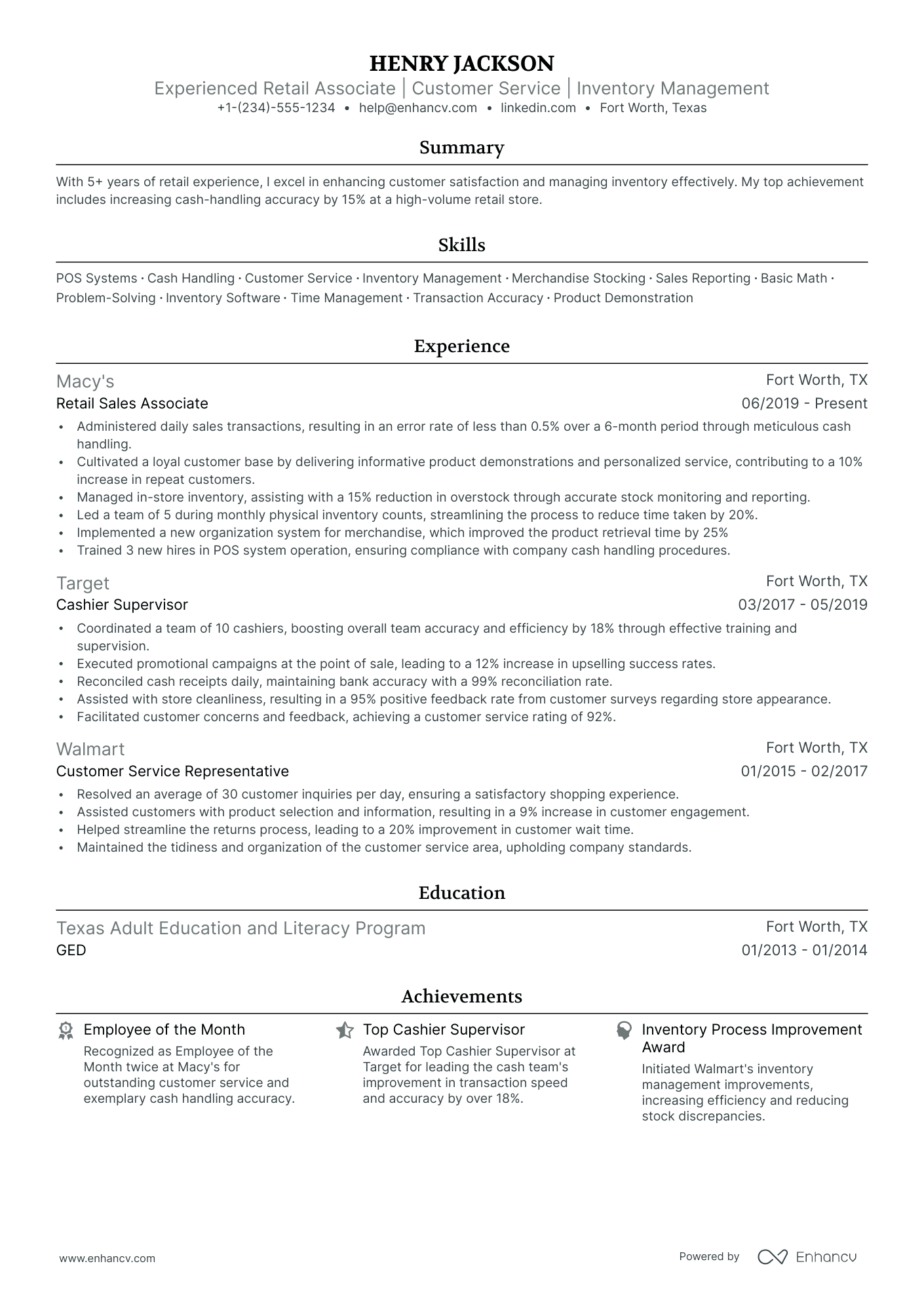 5 Sales Cashier Resume Examples & Guide for 2024