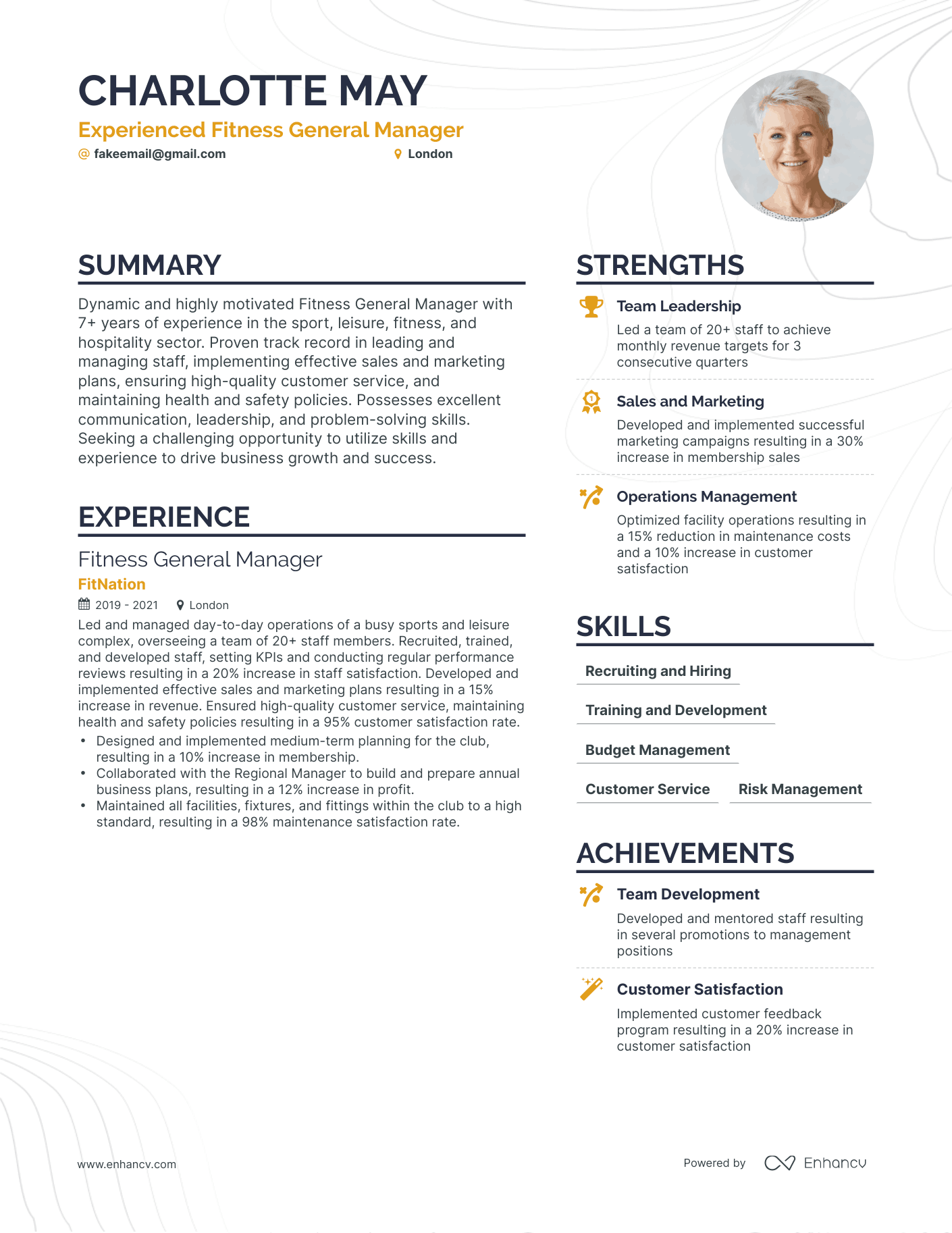 5 Fitness General Manager Resume Examples & Guide for 2024