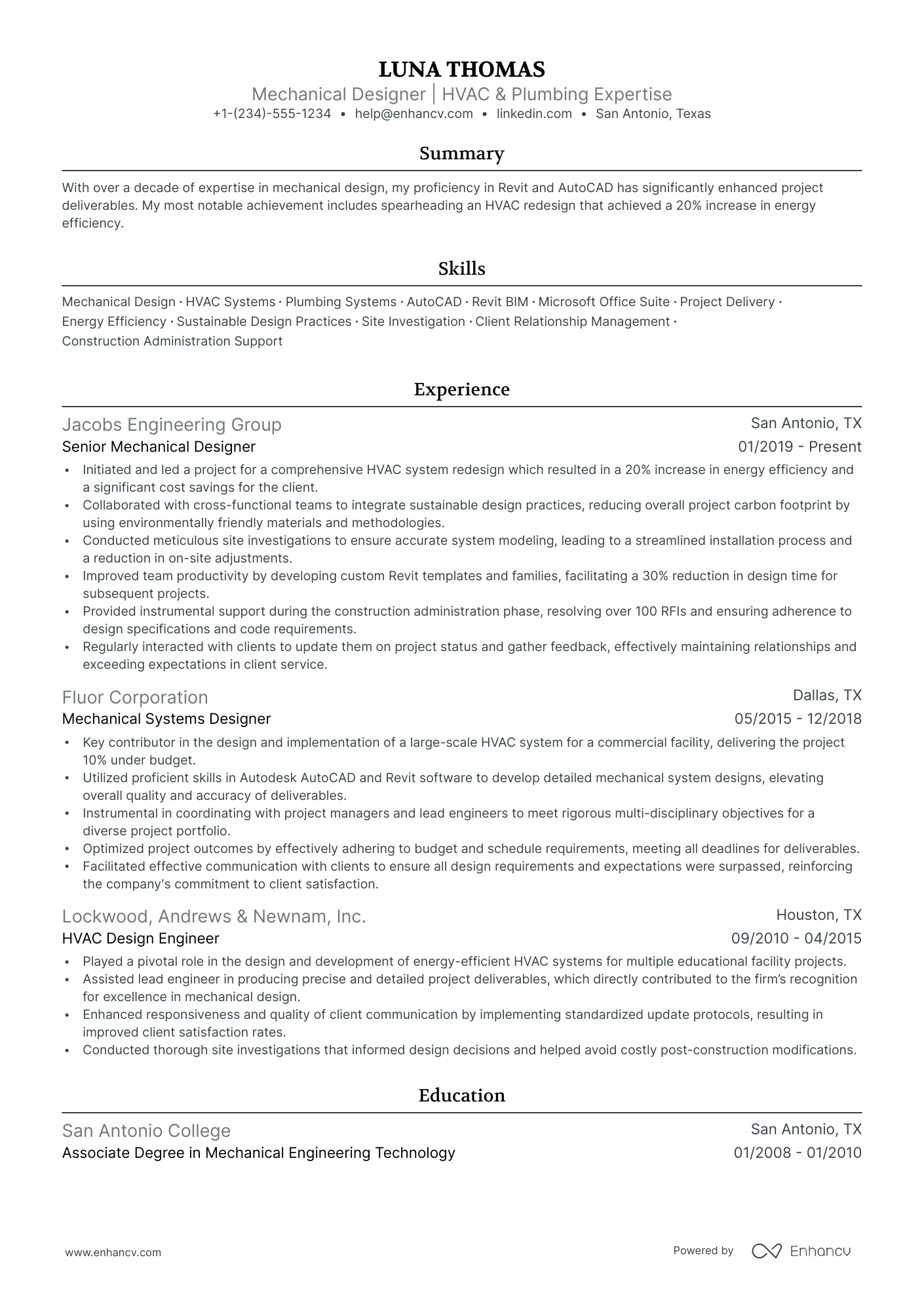 5 Mechanical Designer Resume Examples & Guide for 2024