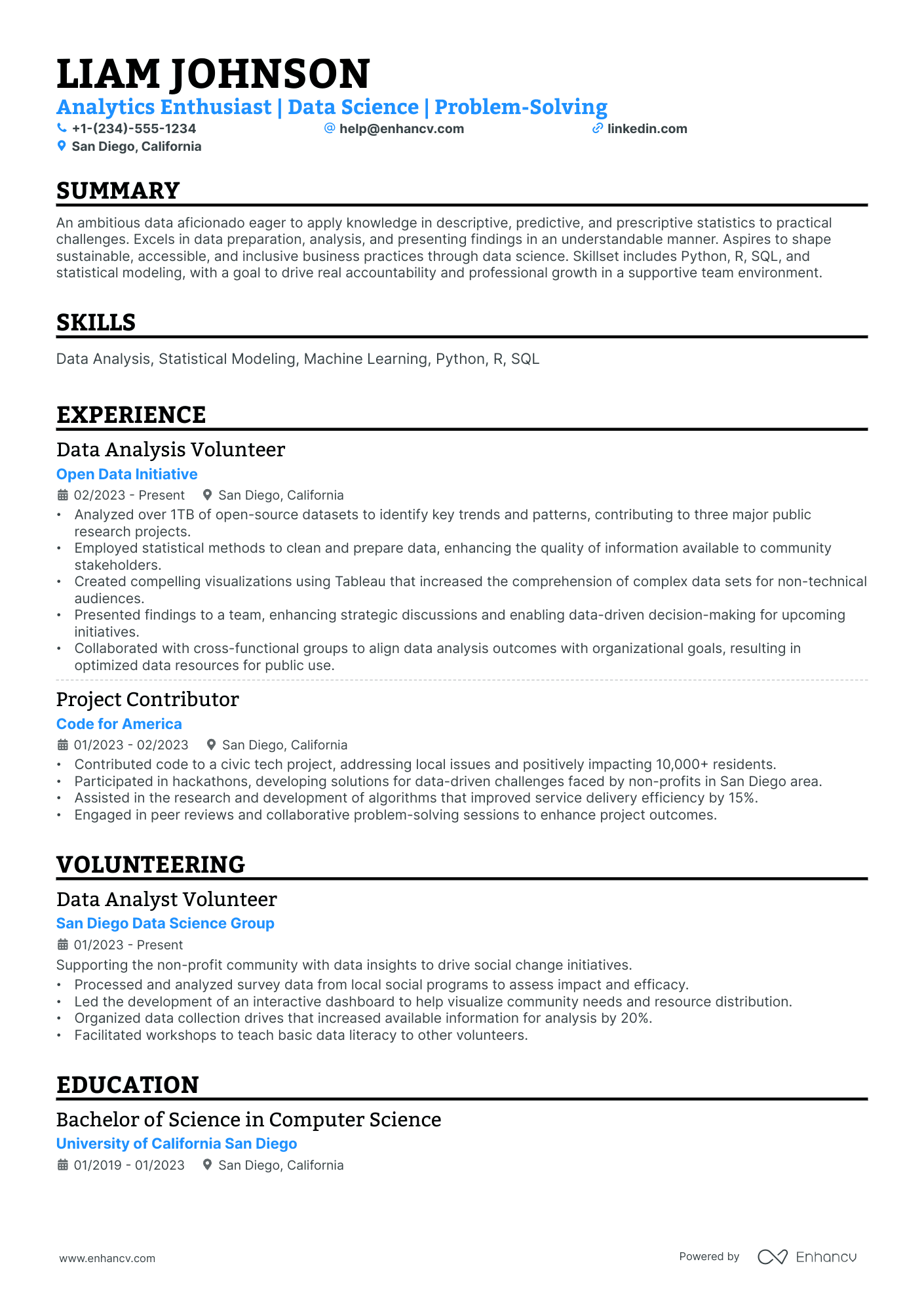 10 Data Science Intern Resume Examples & Guide for 2025