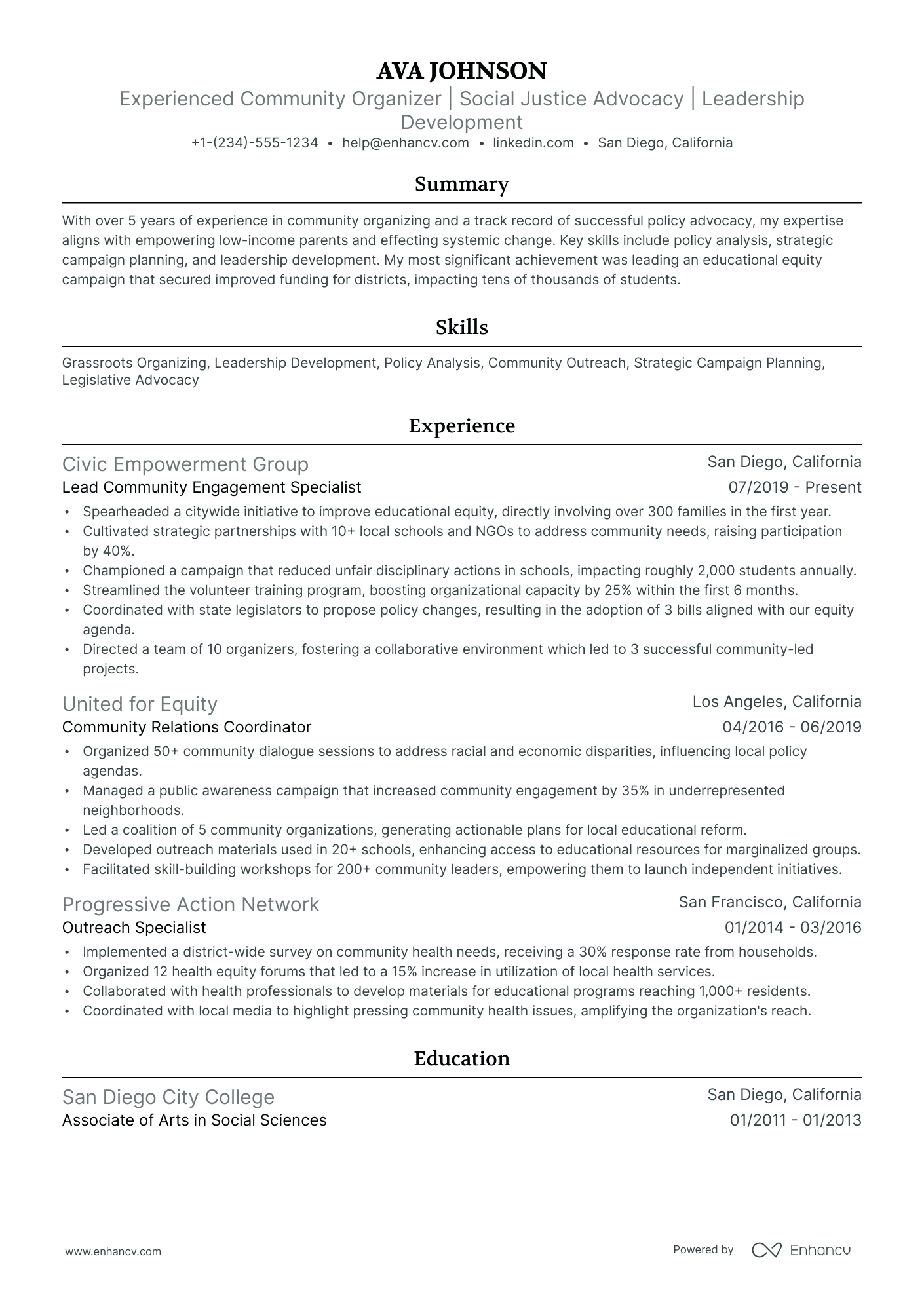 10 Community Organizer Resume Examples & Guide for 2026