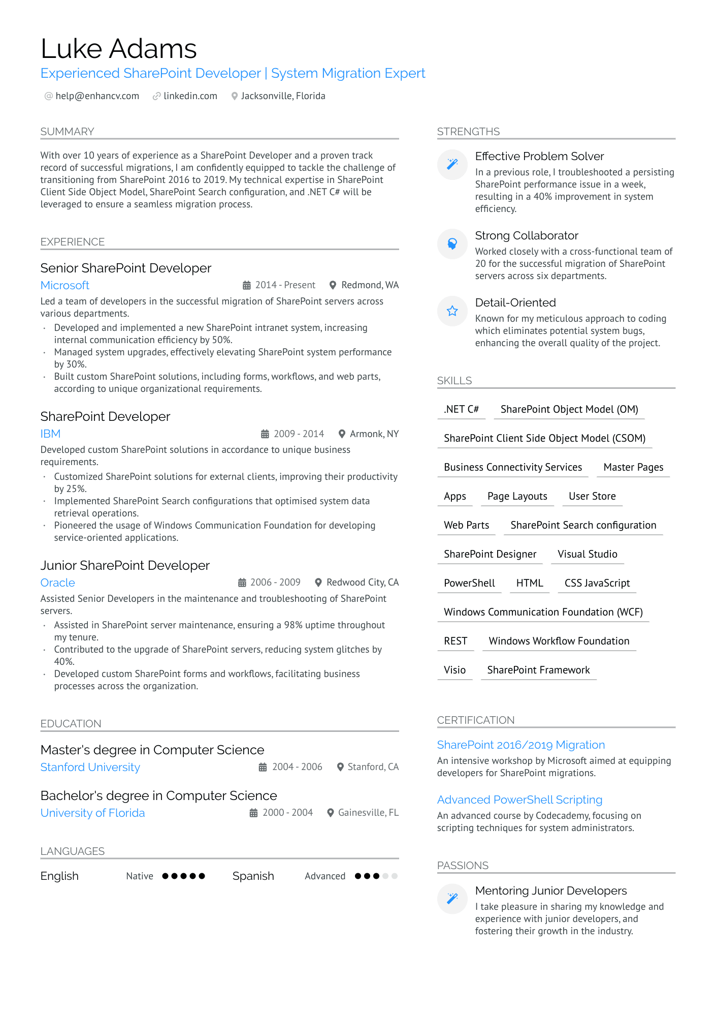 9 Sharepoint Developer Resume Examples That Got Jobs for 2025