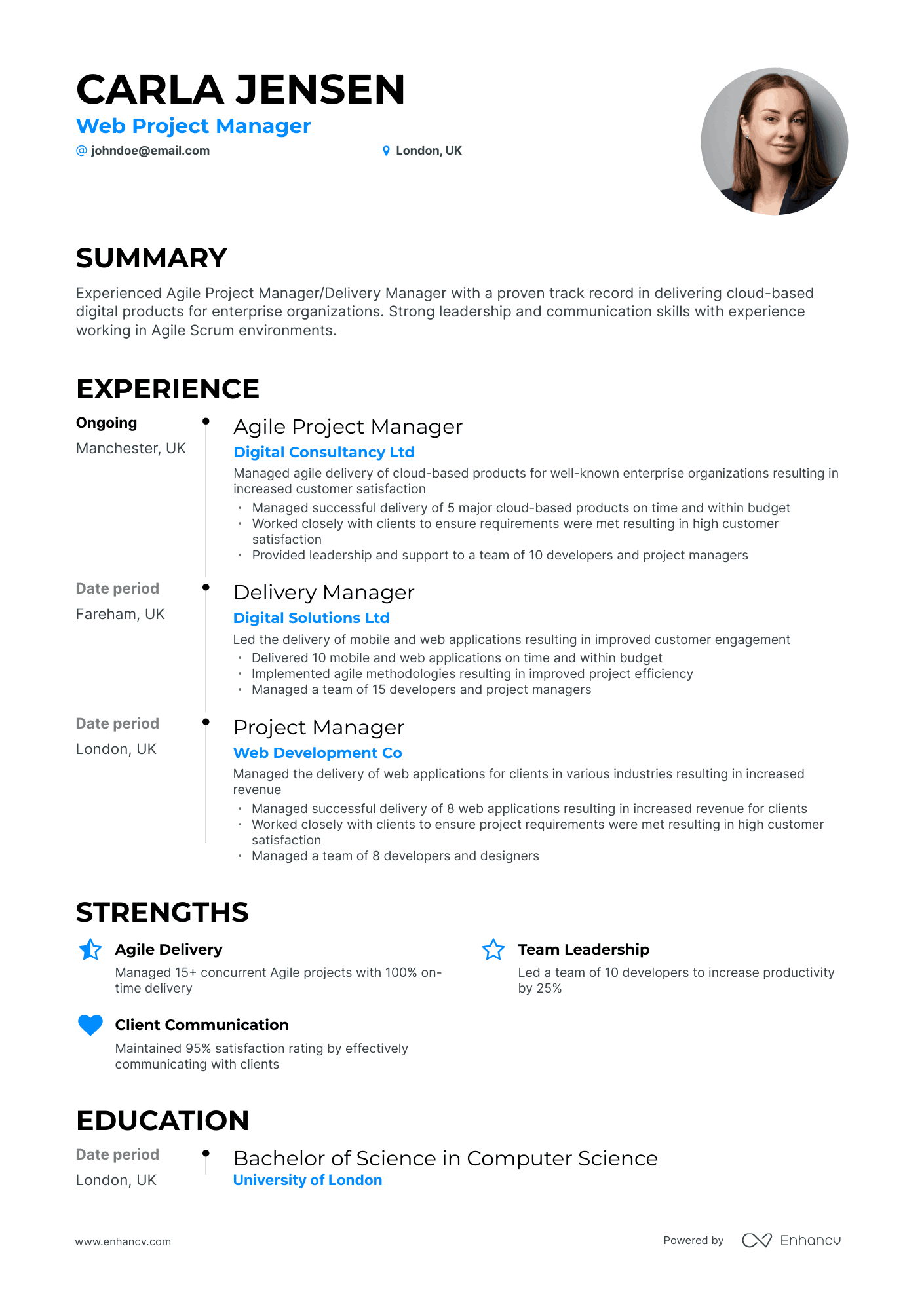 5 Web Project Manager Resume Examples & Guide For 2023