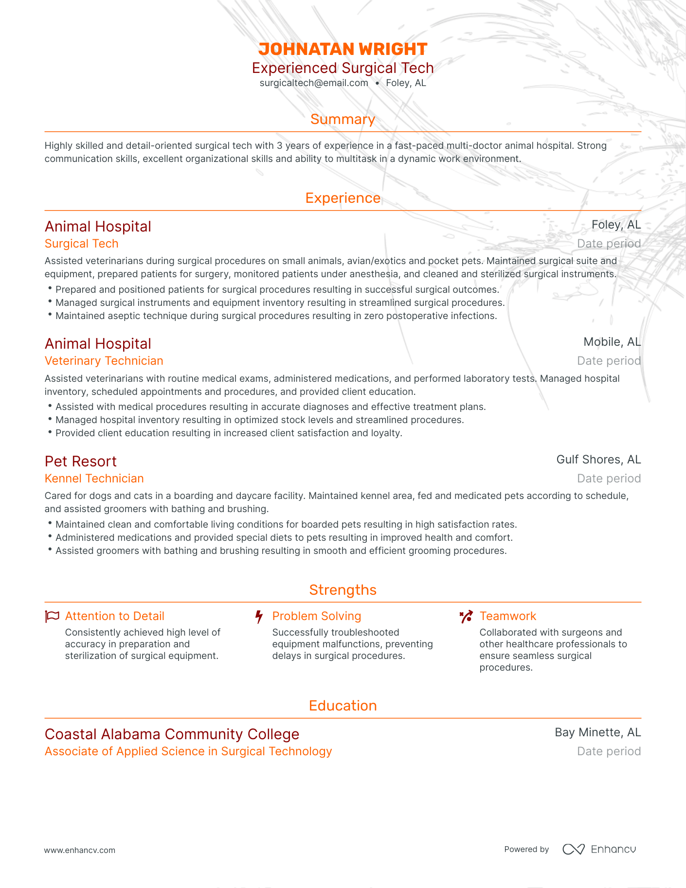 5 Surgical Tech Resume Examples & Guide for 2024