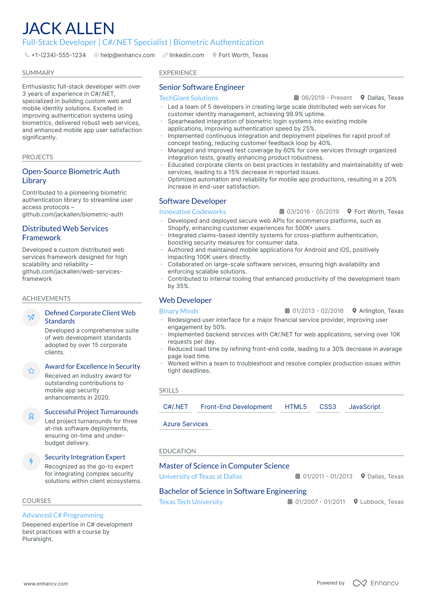 5 Senior Developer Resume Examples & Guide for 2024