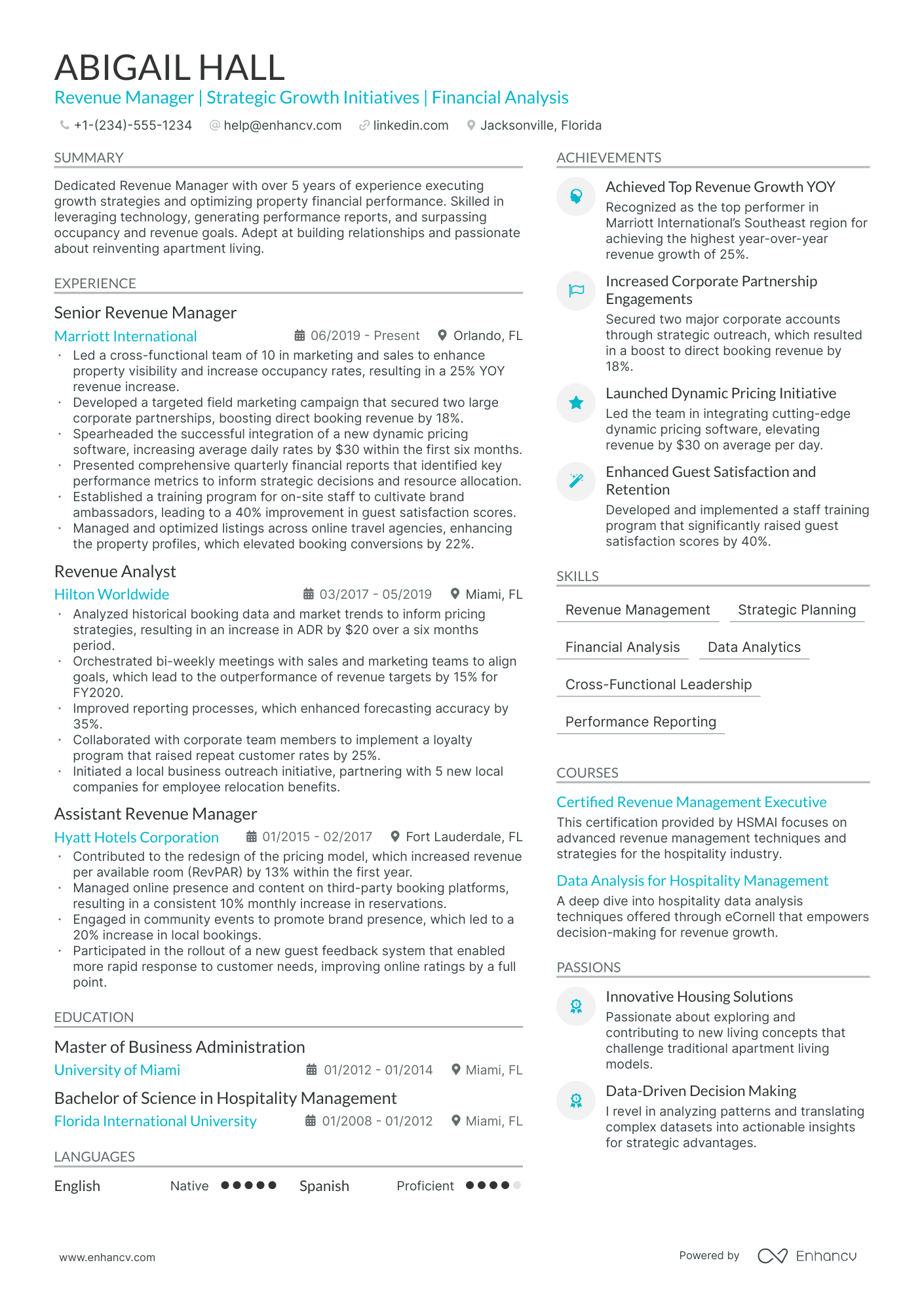 5 Revenue Manager Resume Examples & Guide for 2024