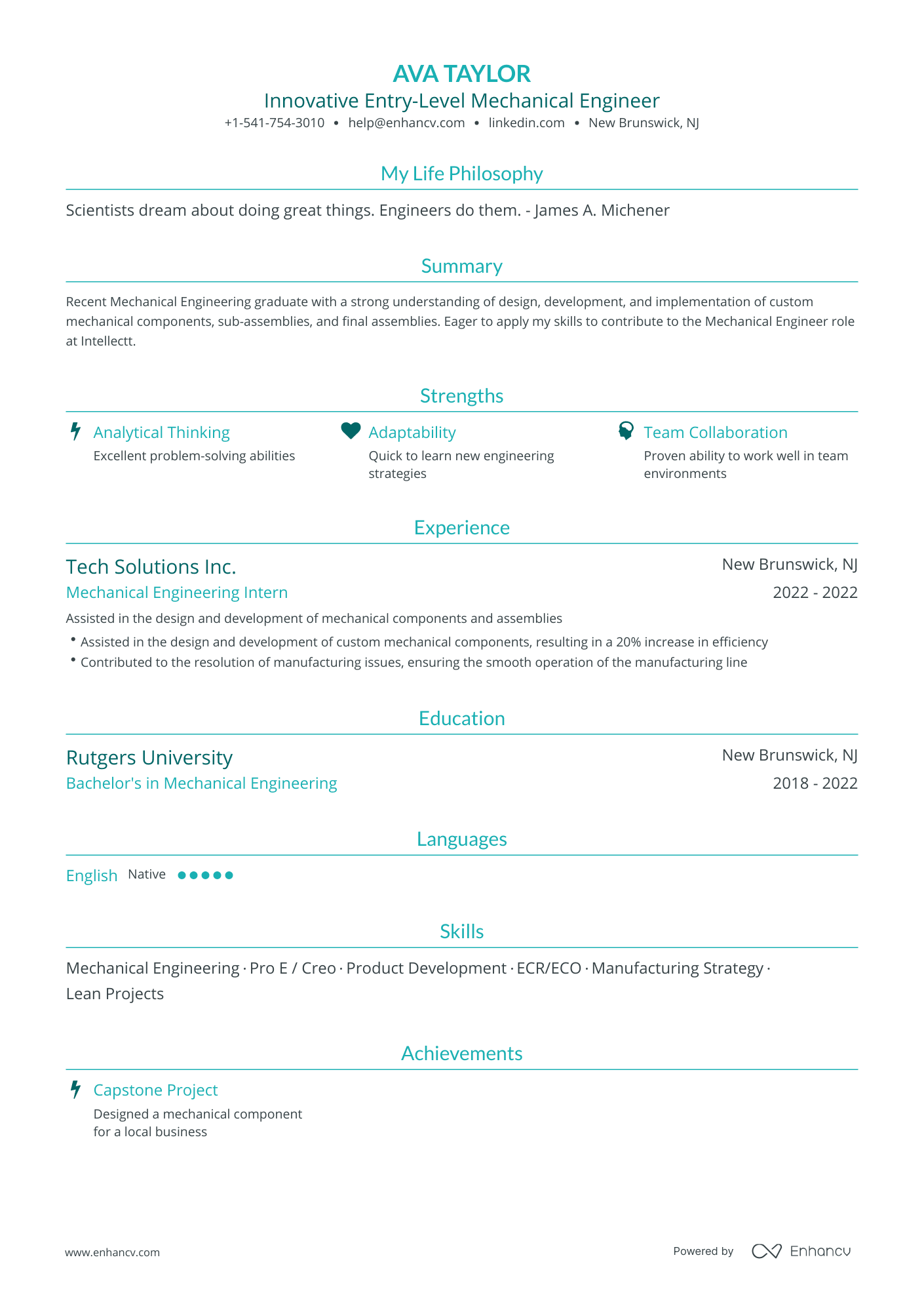 5 Entry Level Mechanical Engineer Resume Examples & Guide for 2024