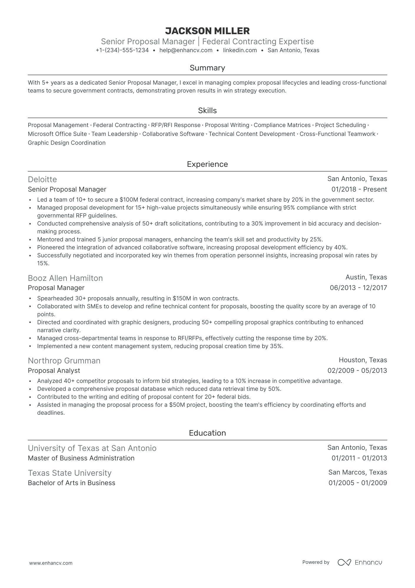 5 Proposal Manager Resume Examples & Guide for 2024