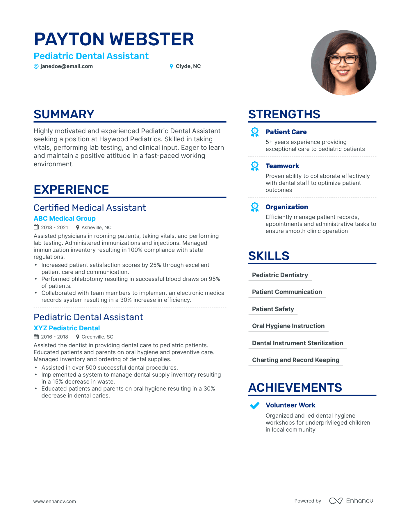 5 Pediatric Dental Assistant Resume Examples & Guide for 2024