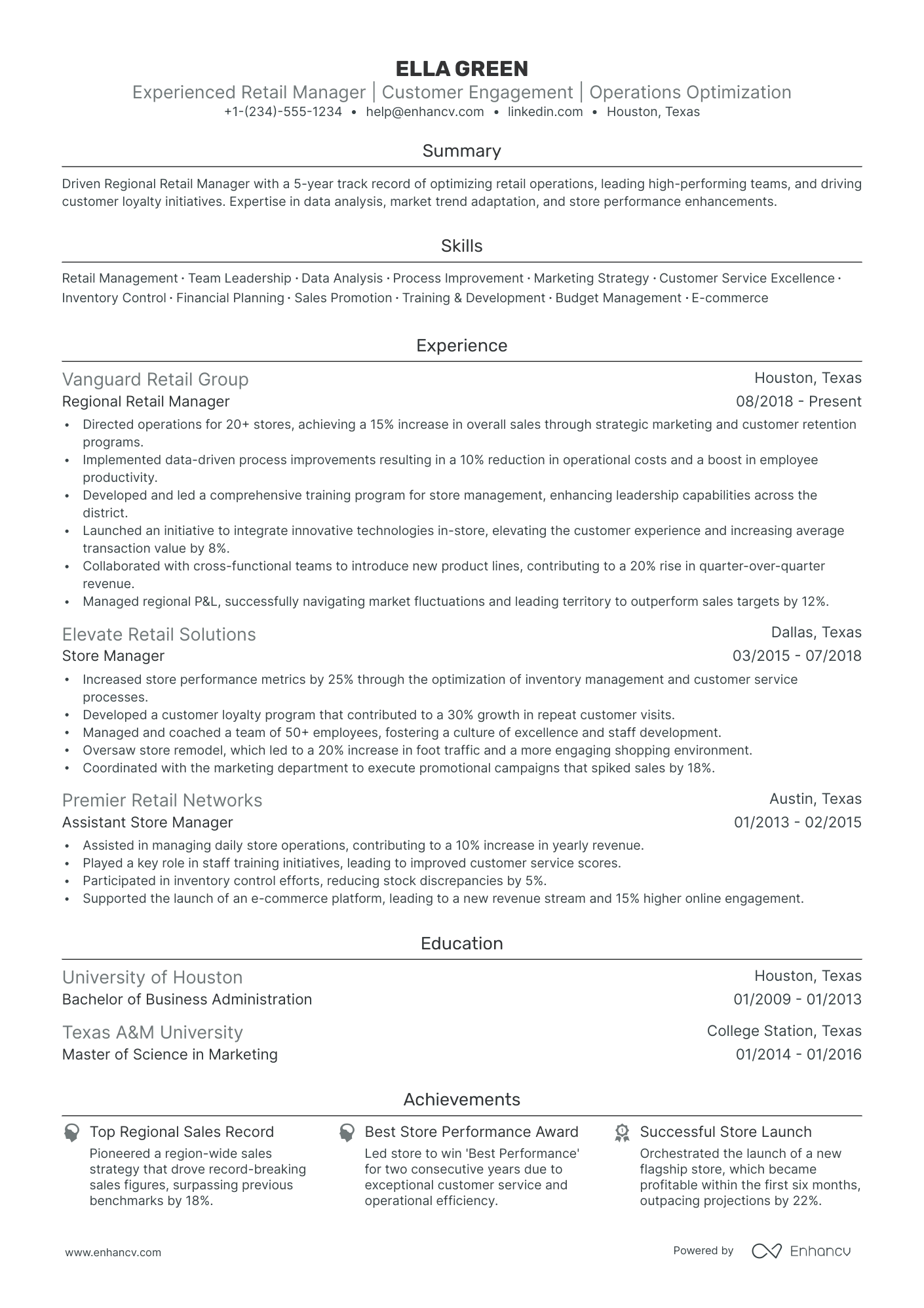 5 Retail Director Resume Examples & Guide for 2024