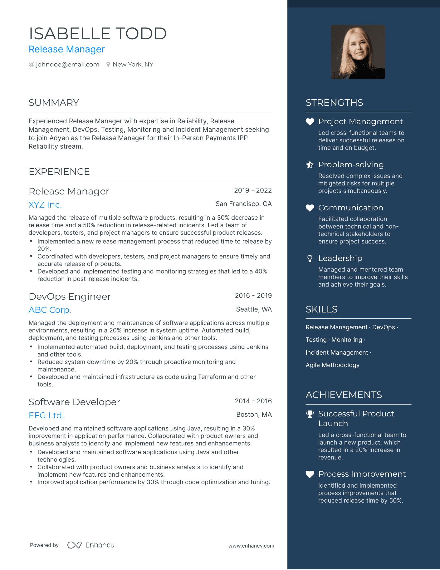 5 Release Manager Resume Examples & Guide for 2024