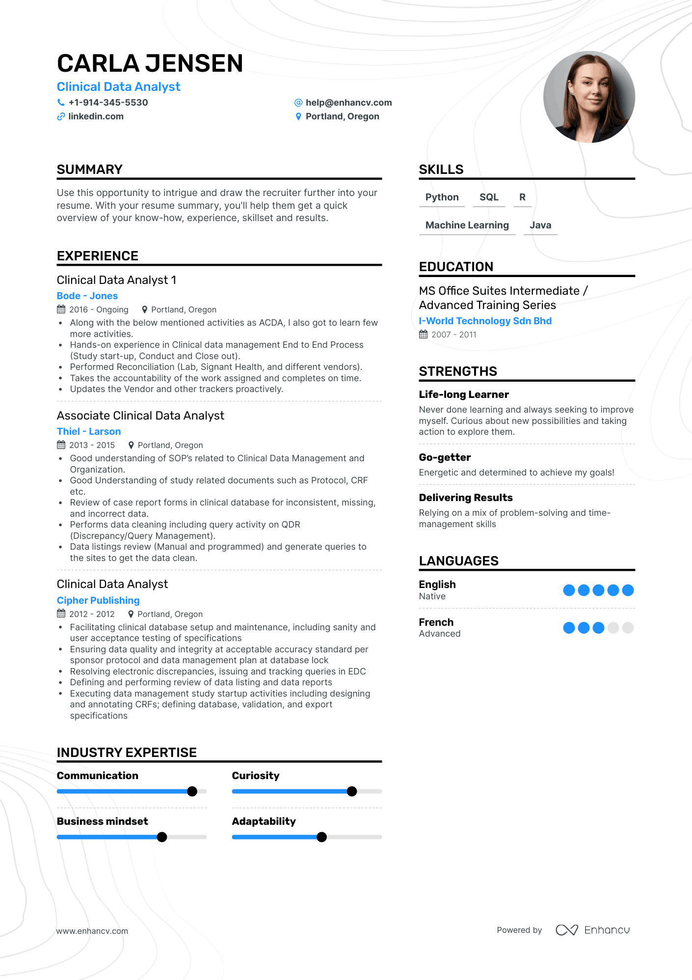 Clinical Data Analyst Resume Examples & Guide For 2023 (layout, Skills 