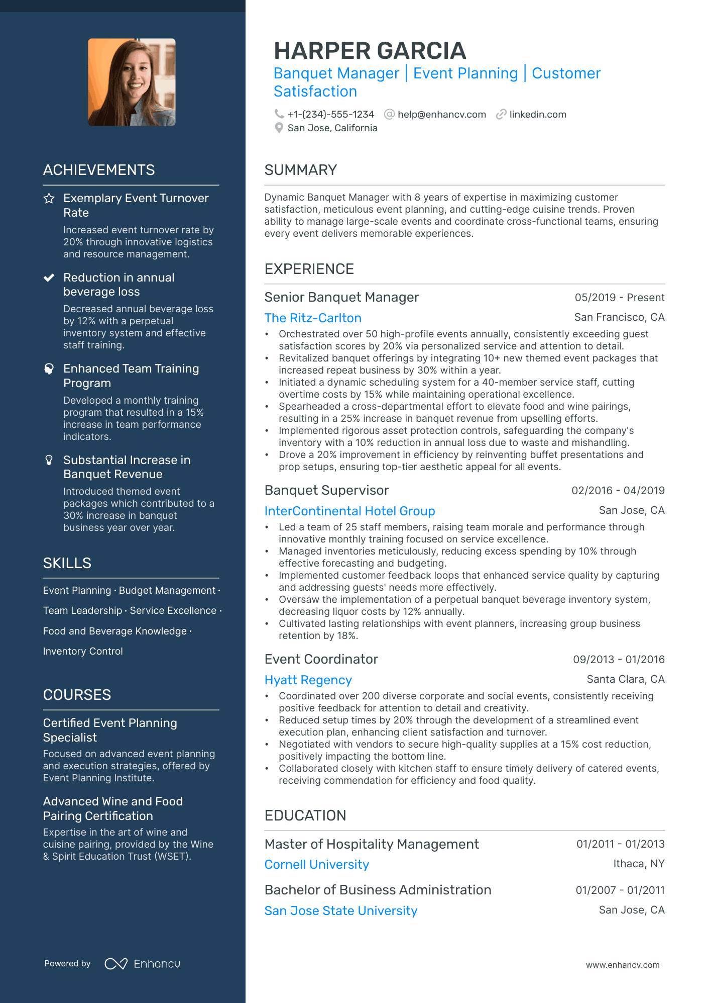 5 Banquet Manager Resume Examples & Guide for 2024