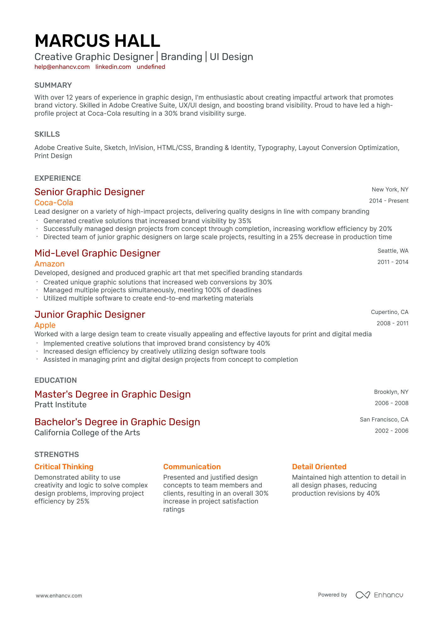 10 Creative Graphic Designer Resume - AHR0cHM6Ly9jZG4uZW5oYW5jdi5jb20vcHJlZGVmaW5lZC1leGFtcGxlcy9VdmpOV0RnTWhTOXVNUUhka1VTRXdKWmkybmY3VlFhMmNMckNPUFRuL2ltYWdlLnBuZw~~ 