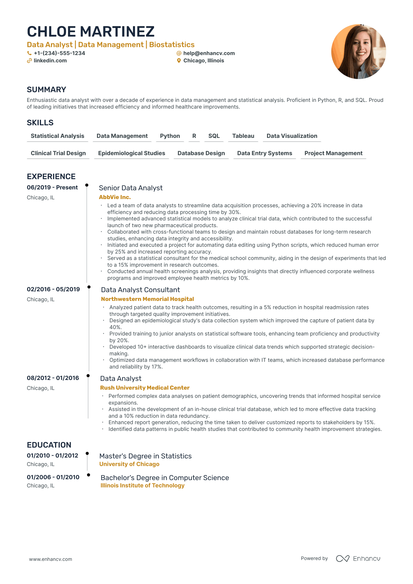 5 Statistical Data Analyst Resume Examples & Guide for 2024