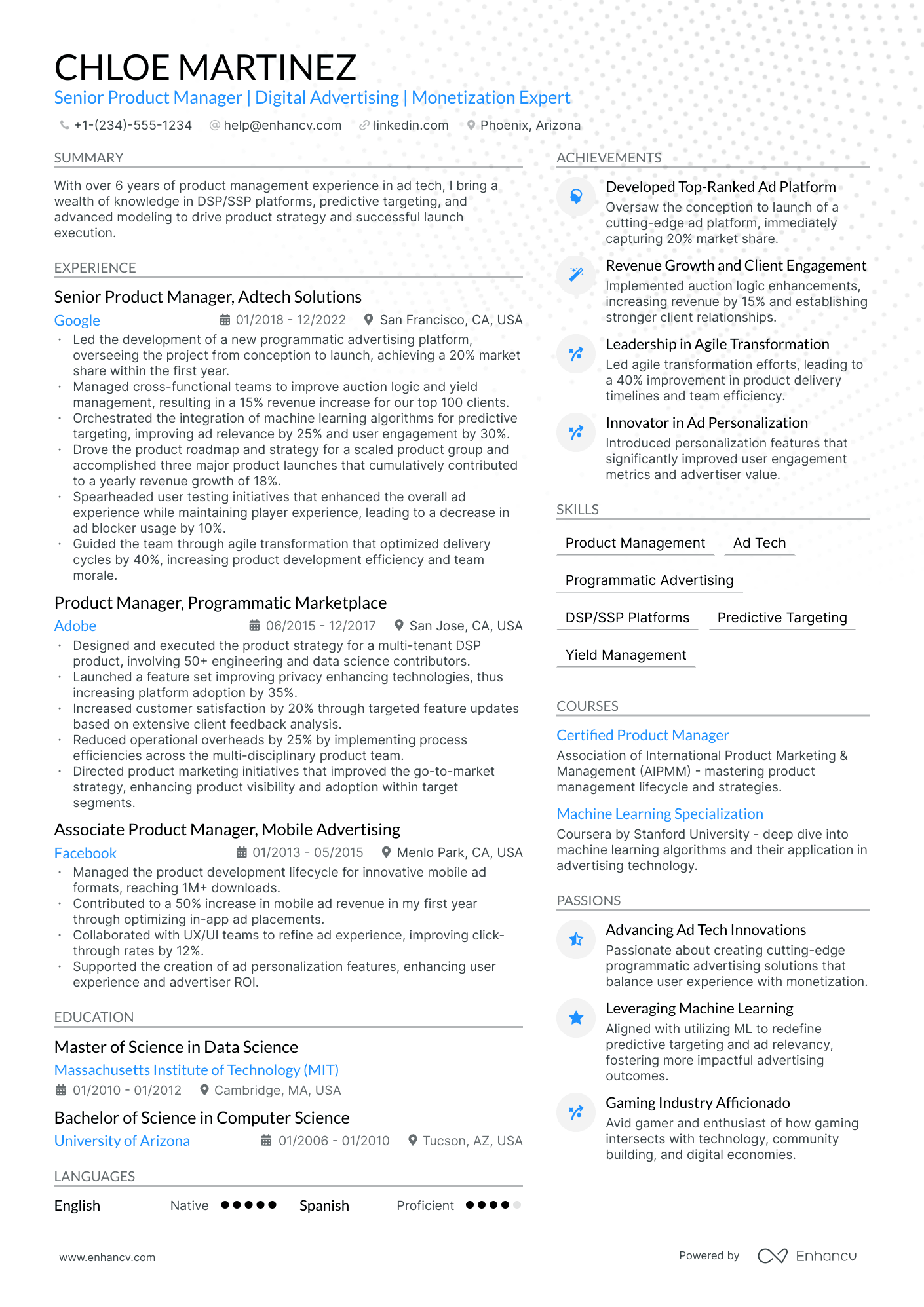 5 Principal Product Manager Resume Examples & Guide for 2024