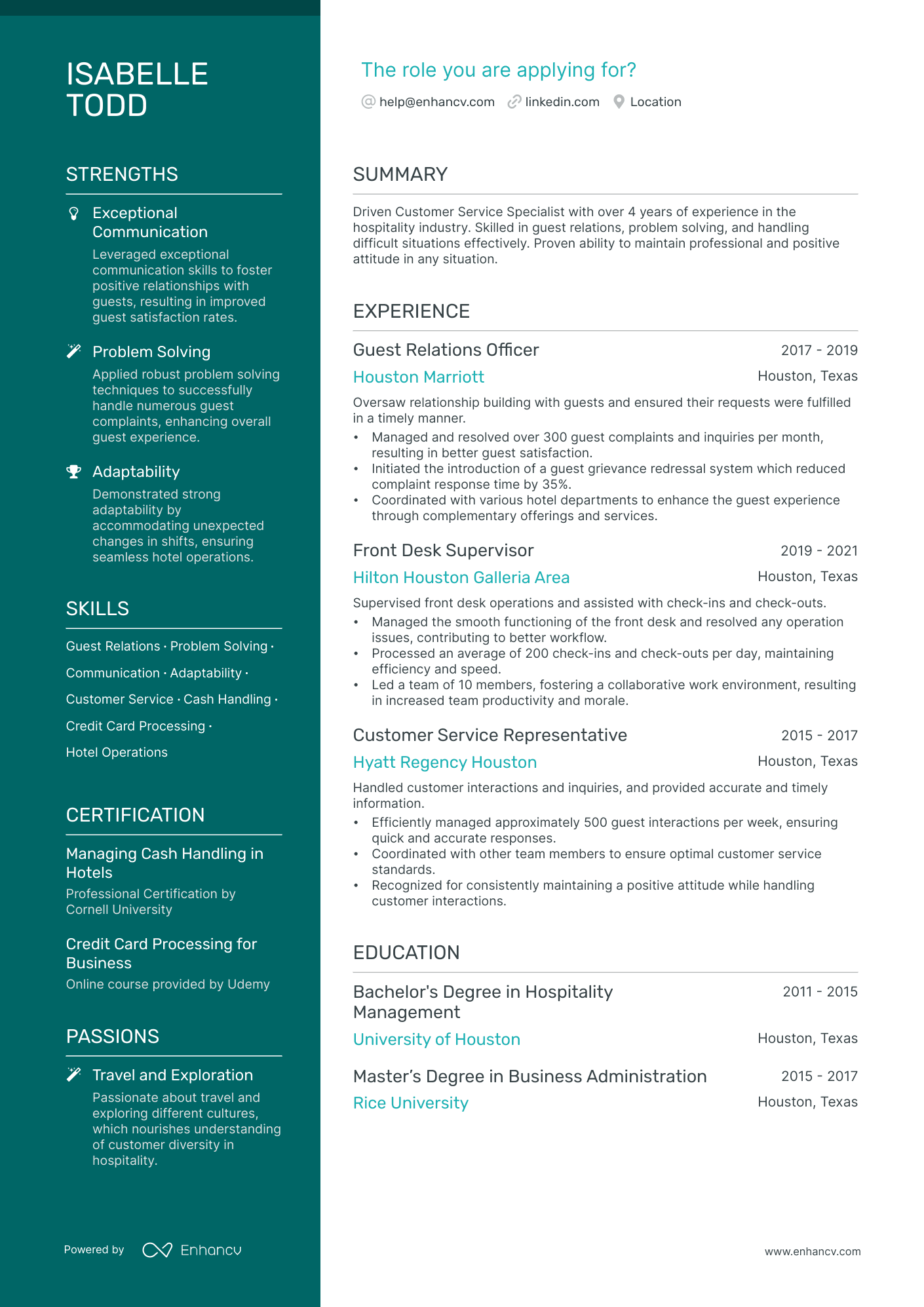 5 Front Desk Agent Resume Examples & Guide for 2024