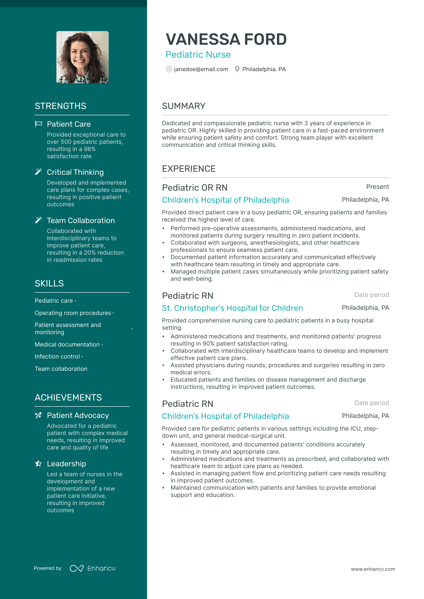 5 Pediatric Nurse Resume Examples & Guide for 2024