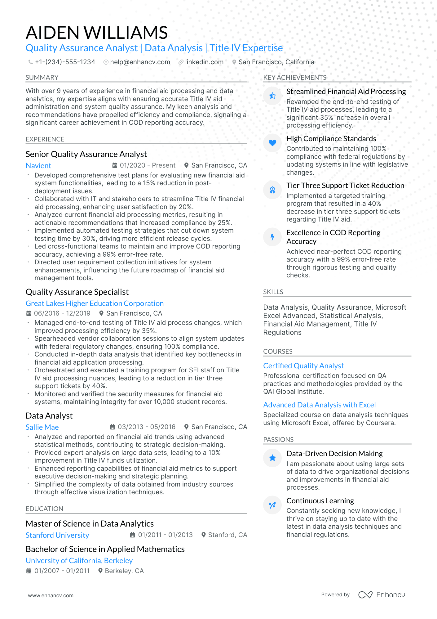 10 Quality Assurance Analyst Resume Examples & Guide for 2026