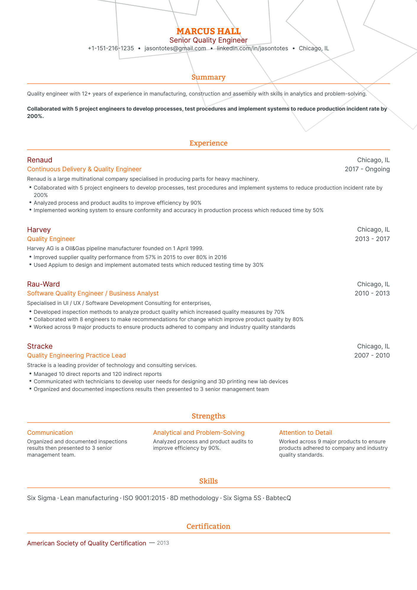 5 Quality Engineer Resume Examples & Guide for 2024