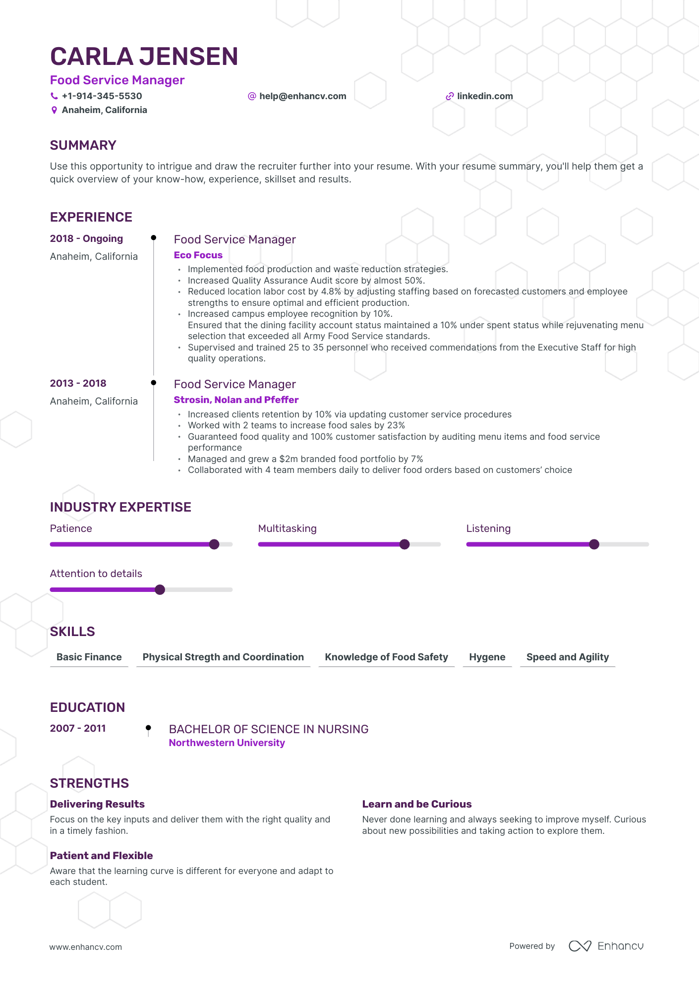 Food Service Manager Resume Examples & Guide for 2023 (Layout, Skills ...