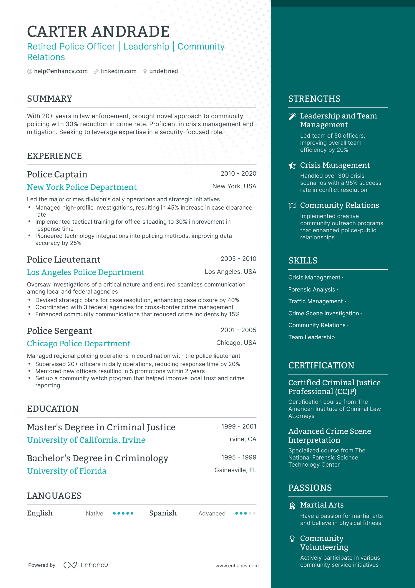 5 Retired Police Officer Resume Examples & Guide for 2024