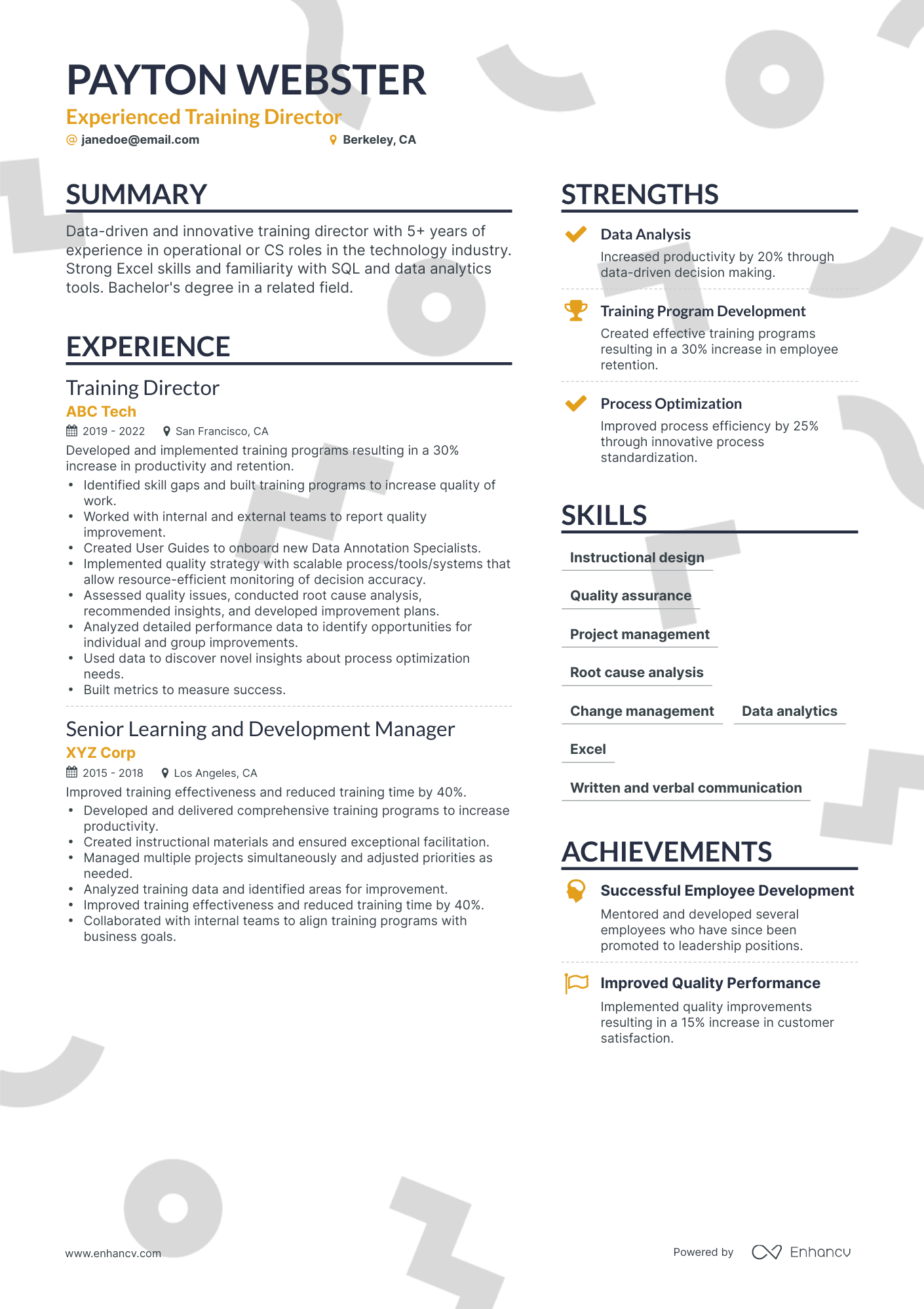 5 Training Director Resume Examples & Guide for 2024