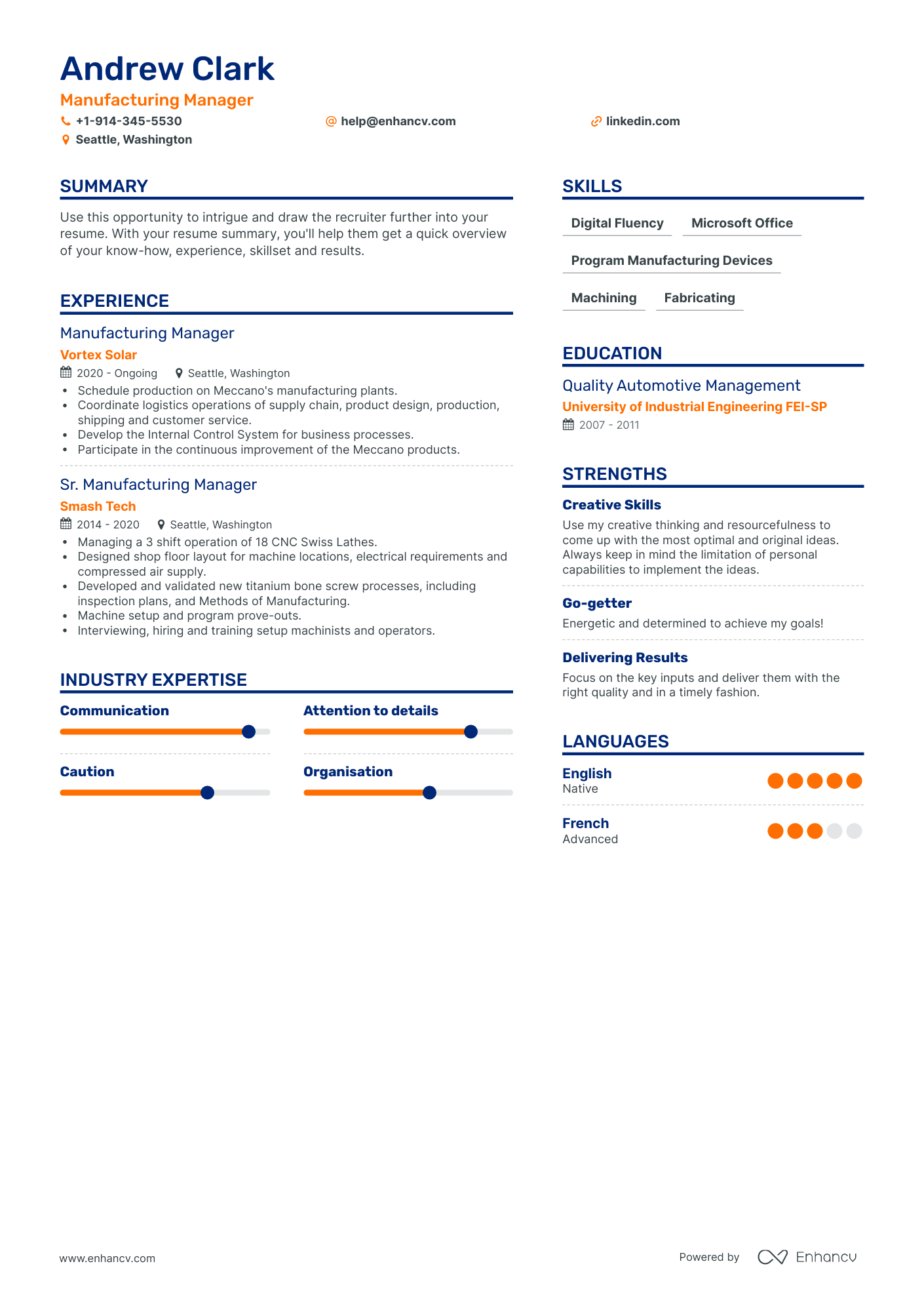 Manufacturing Manager Resume Examples & Guide for 2023 (Layout, Skills ...