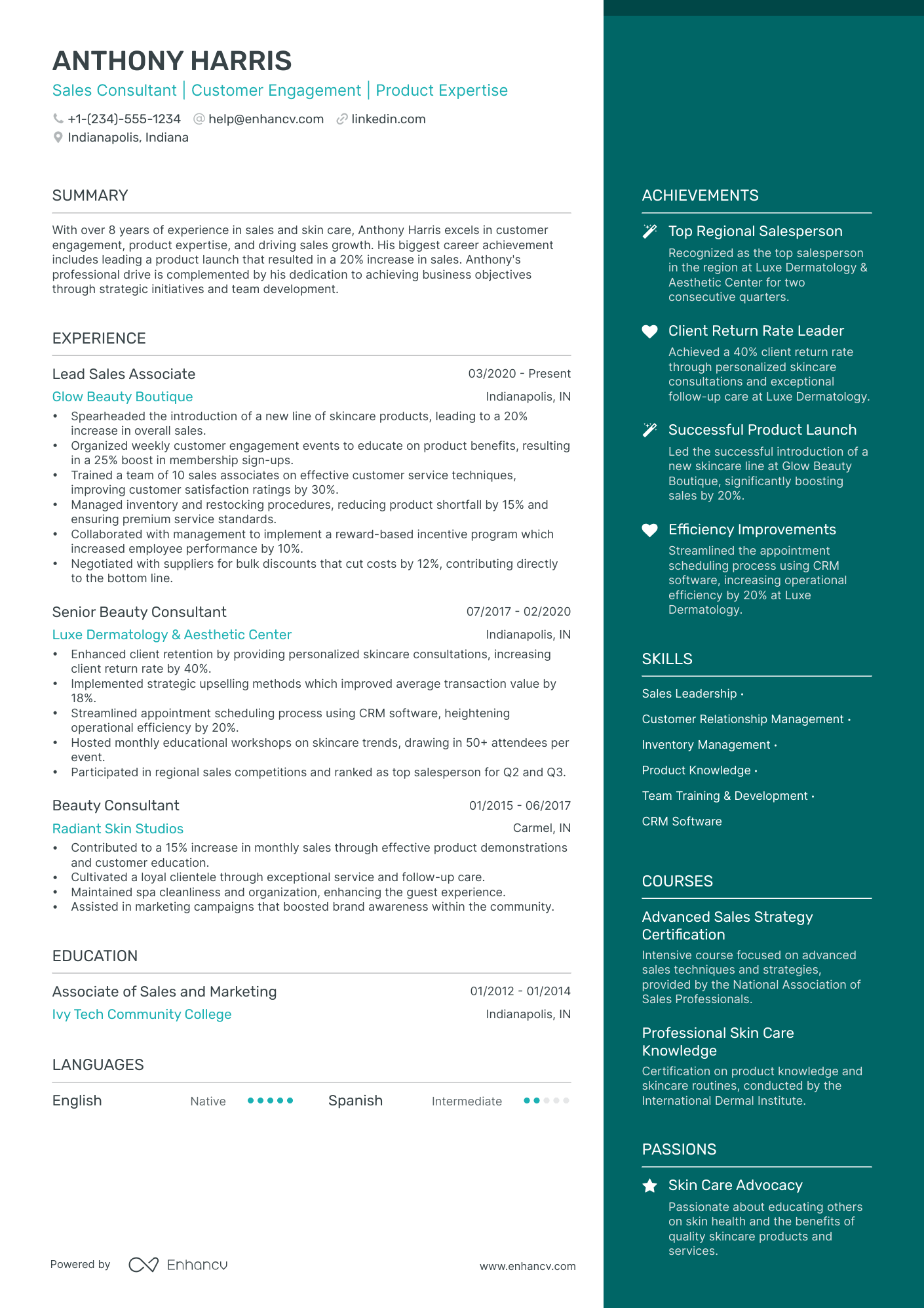 5 Beauty Consultant Resume Examples & Guide for 2024