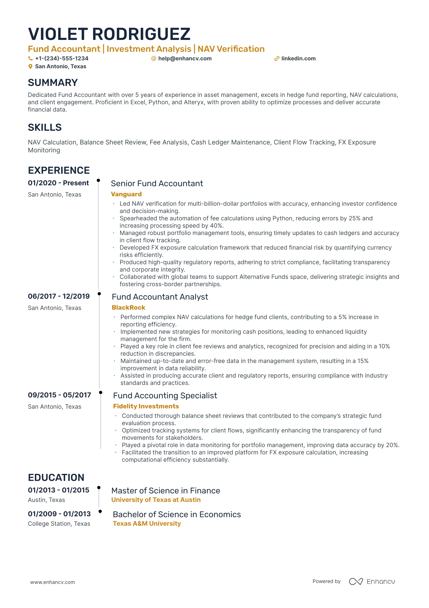10 Fund Accountant Resume Examples & Guide for 2026