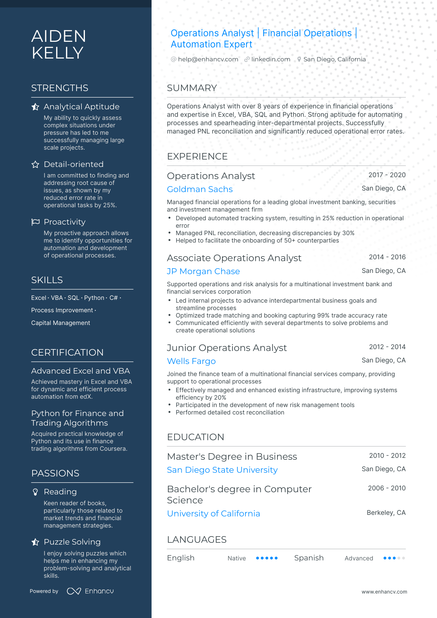 5 Operations Analyst Resume Examples & Guide for 2024