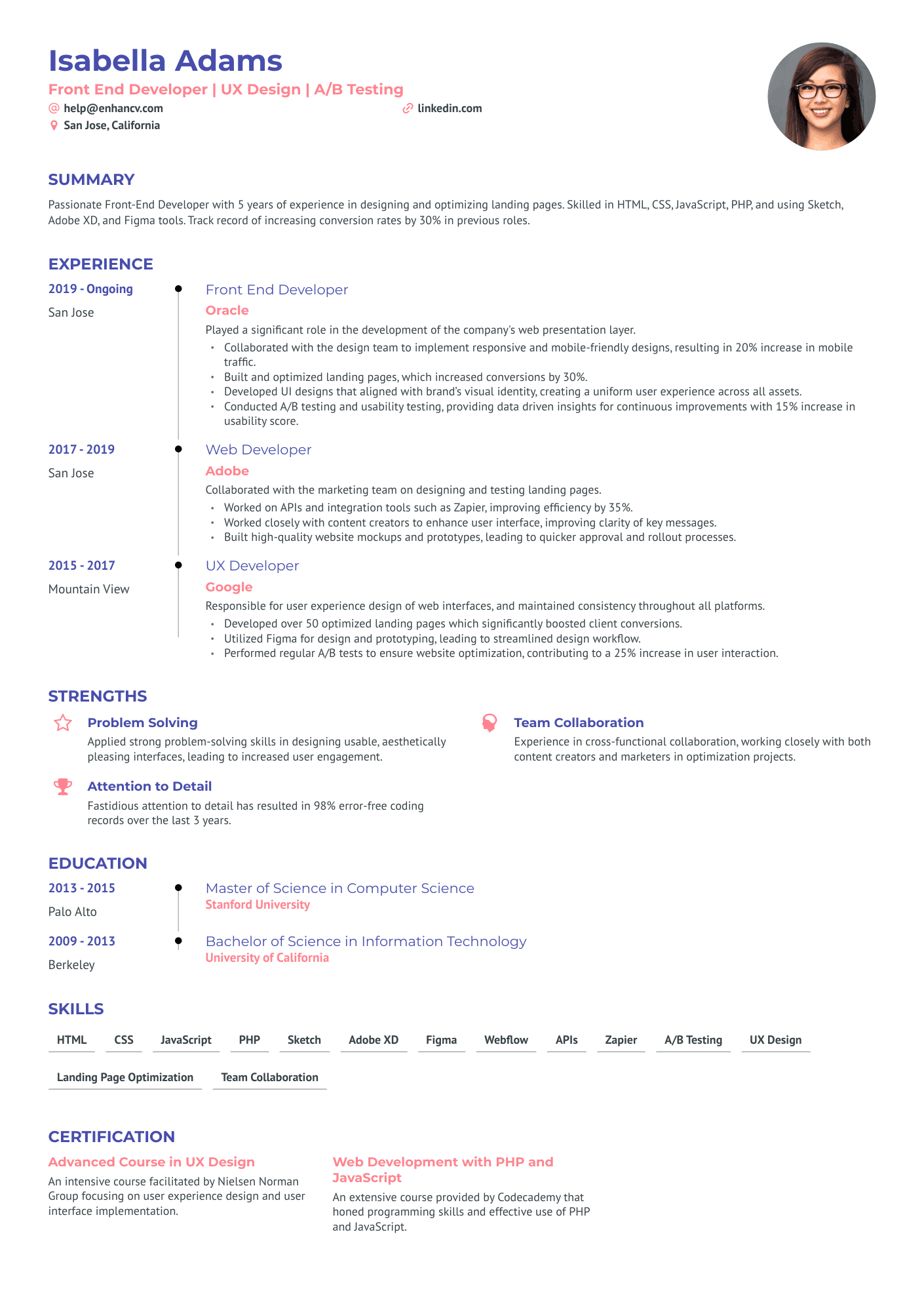 9 Front End Developer Resume Examples & Guide for 2024