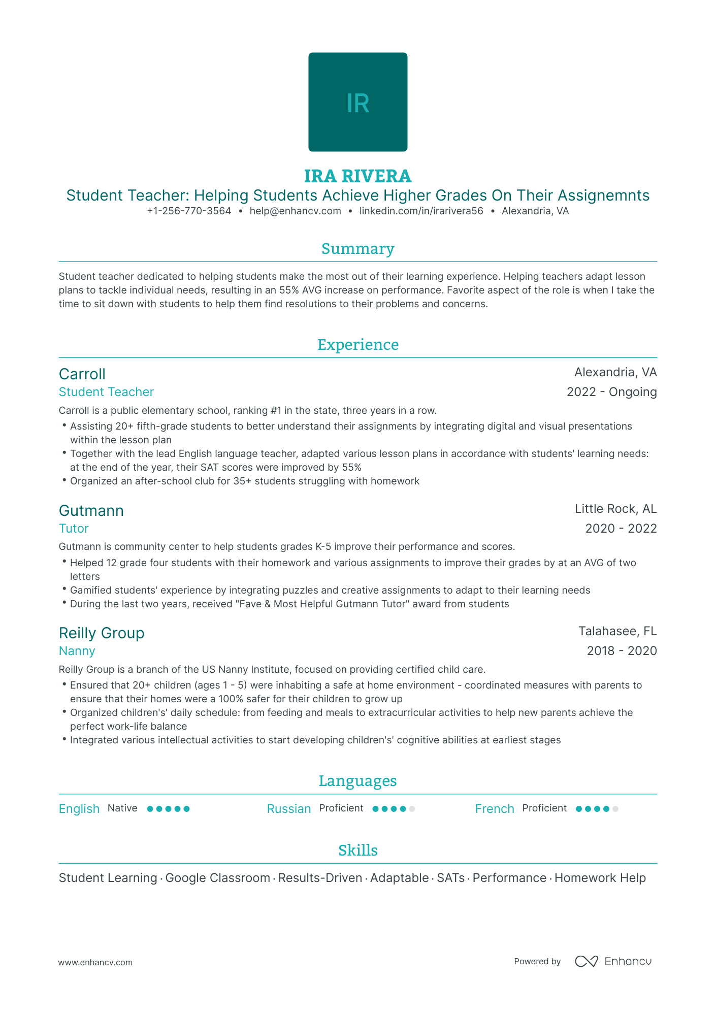 6 Student Teacher Resume Examples & Guide for 2023