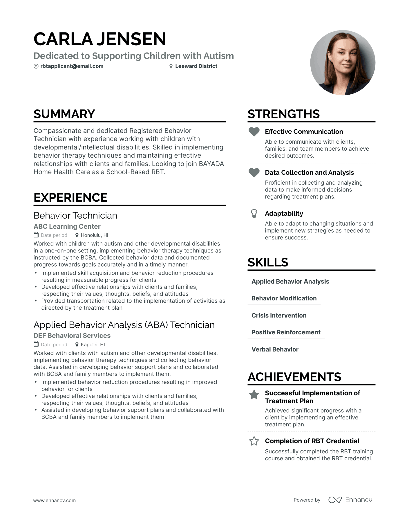 5 Rbt Resume Examples & Guide for 2023