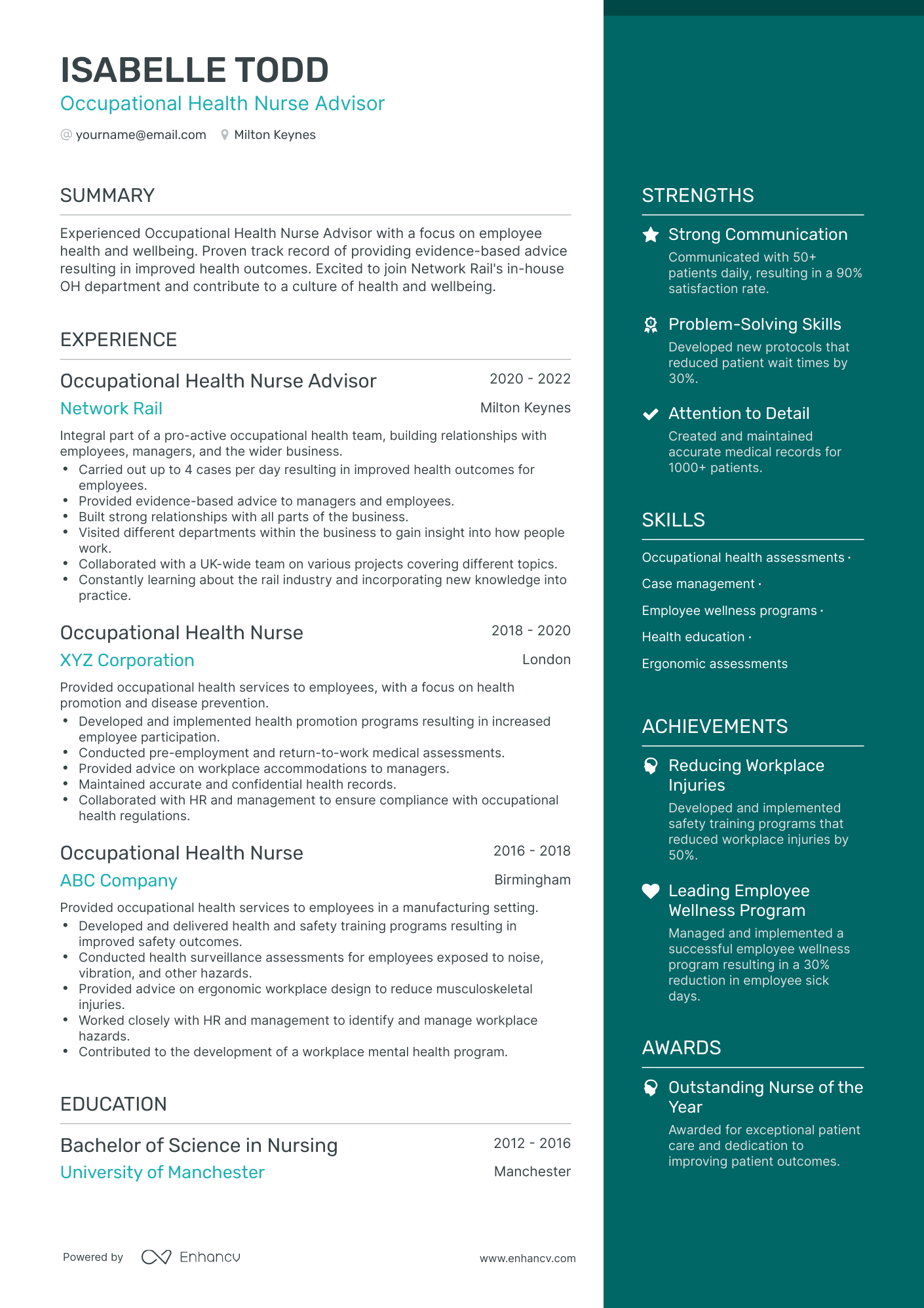 5 Occupational Health Nurse Resume Examples & Guide for 2023