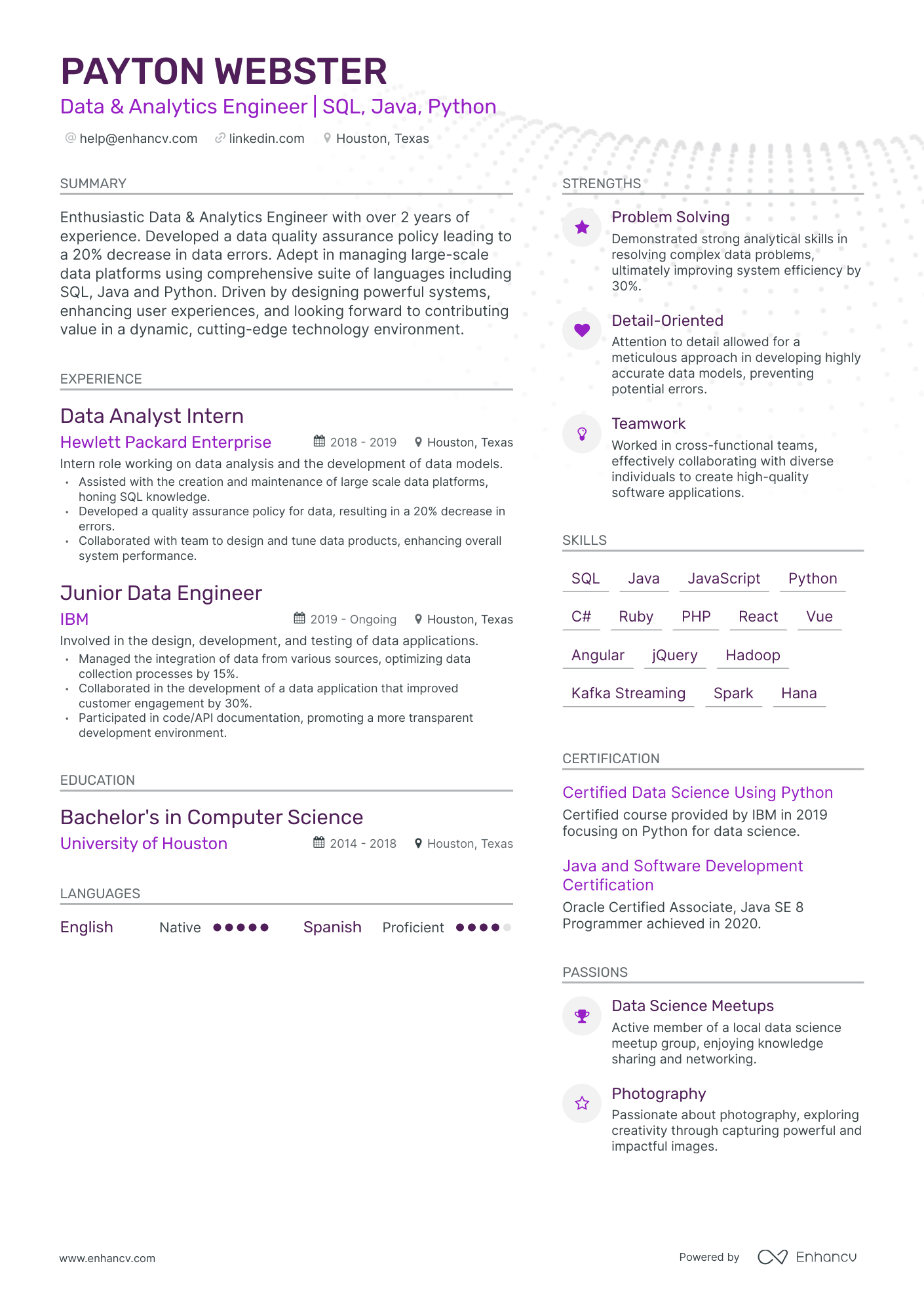 5 Junior Data Engineer Resume Examples & Guide for 2024