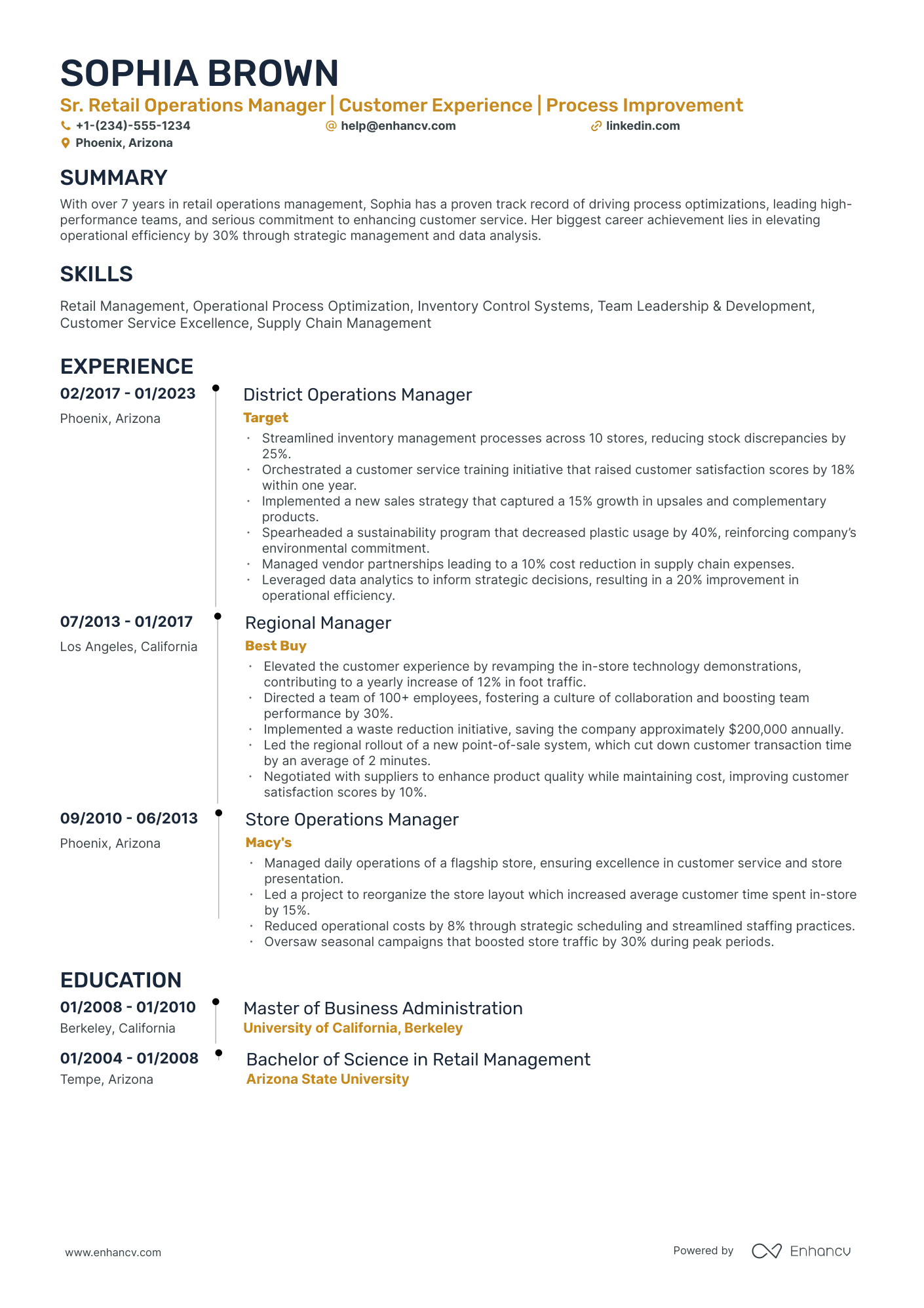 10 Retail Operations Manager Resume Examples & Guide for 2026