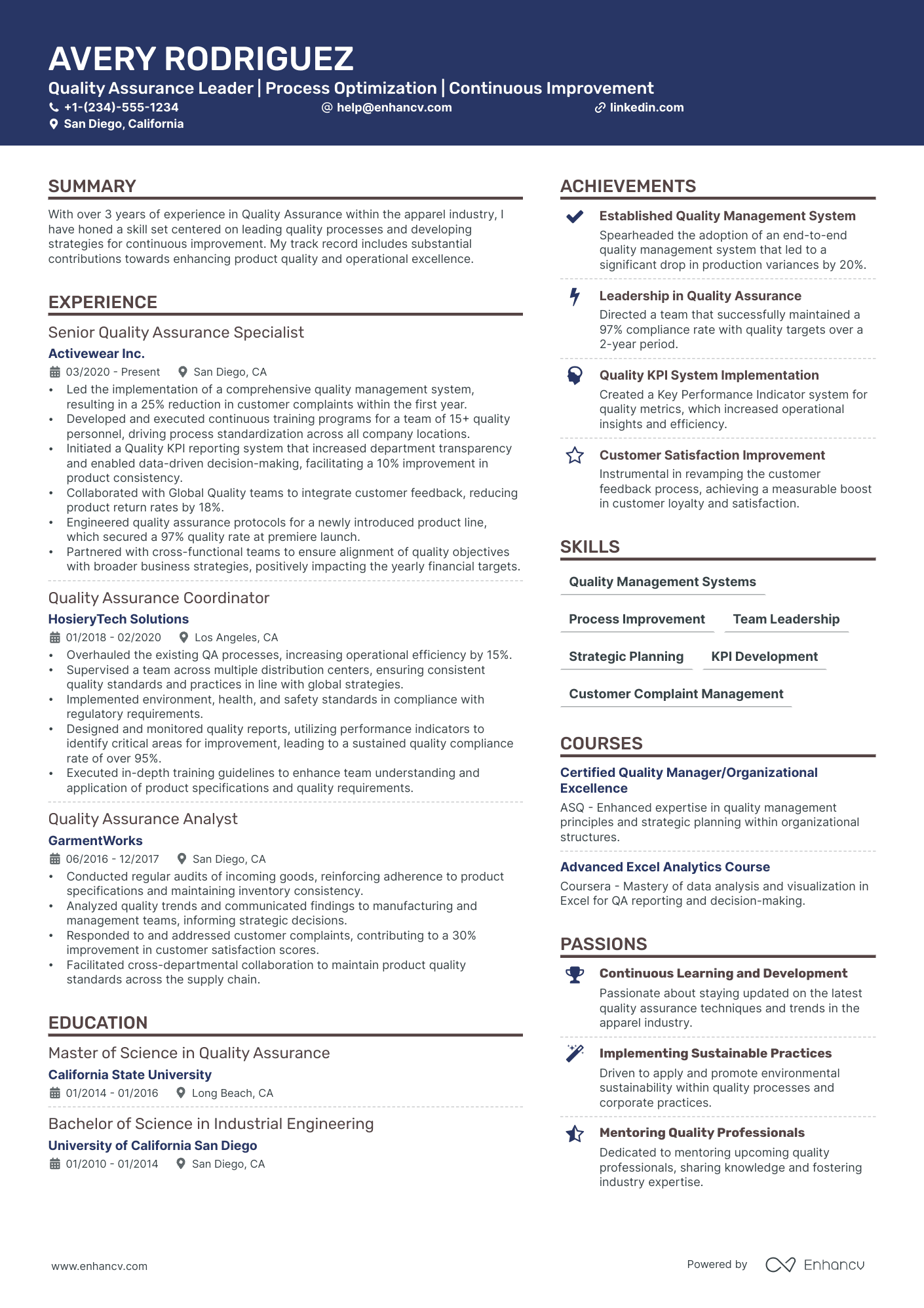 5 Quality Supervisor Resume Examples & Guide for 2024