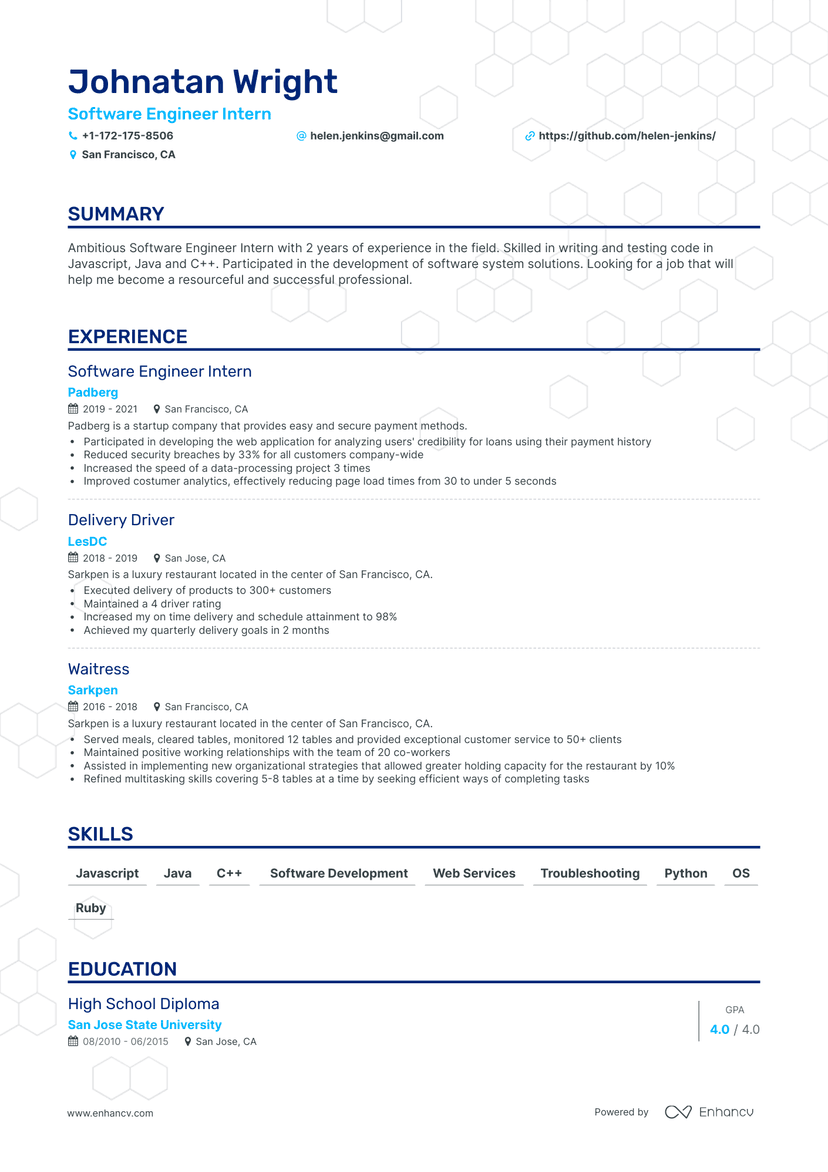 5 Software Engineer Intern Resume Examples for 2023