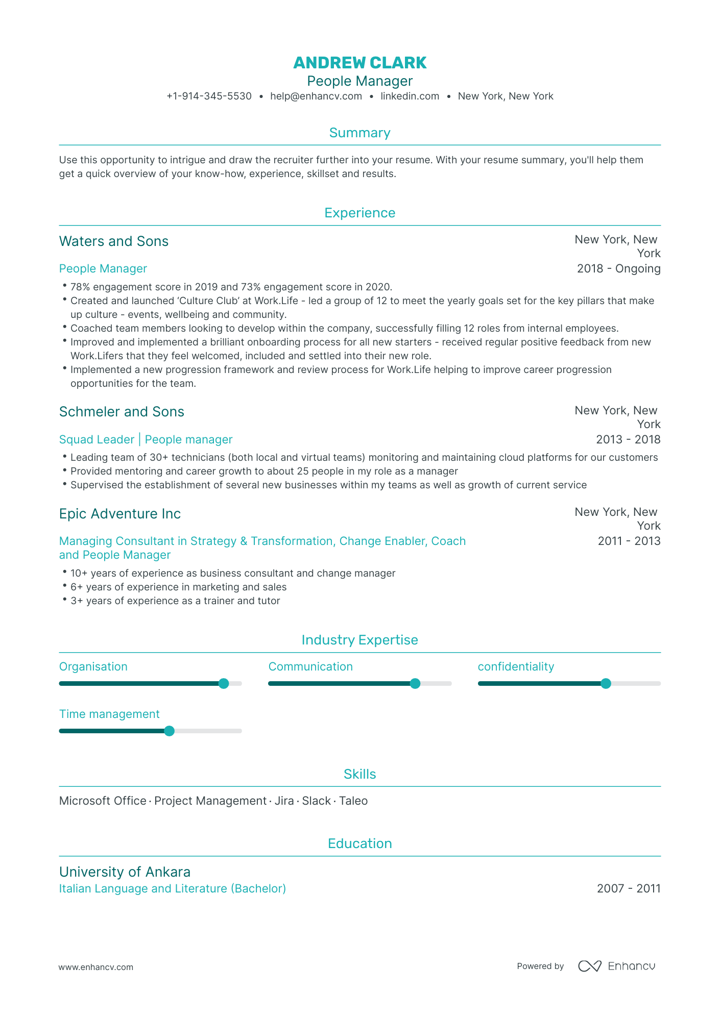 People Manager Resume Examples & Guide for 2023 (Layout, Skills ...