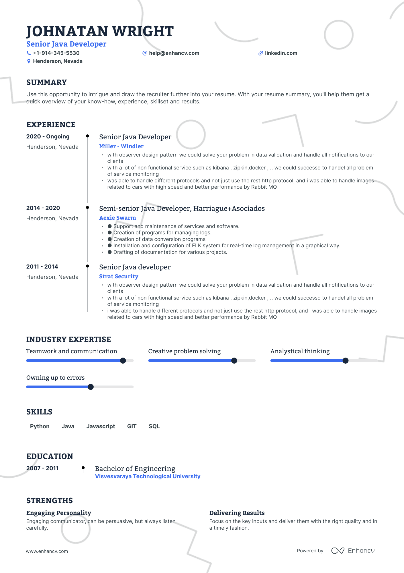 Senior Java Developer Resume Examples & Guide for 2023 (Layout, Skills ...