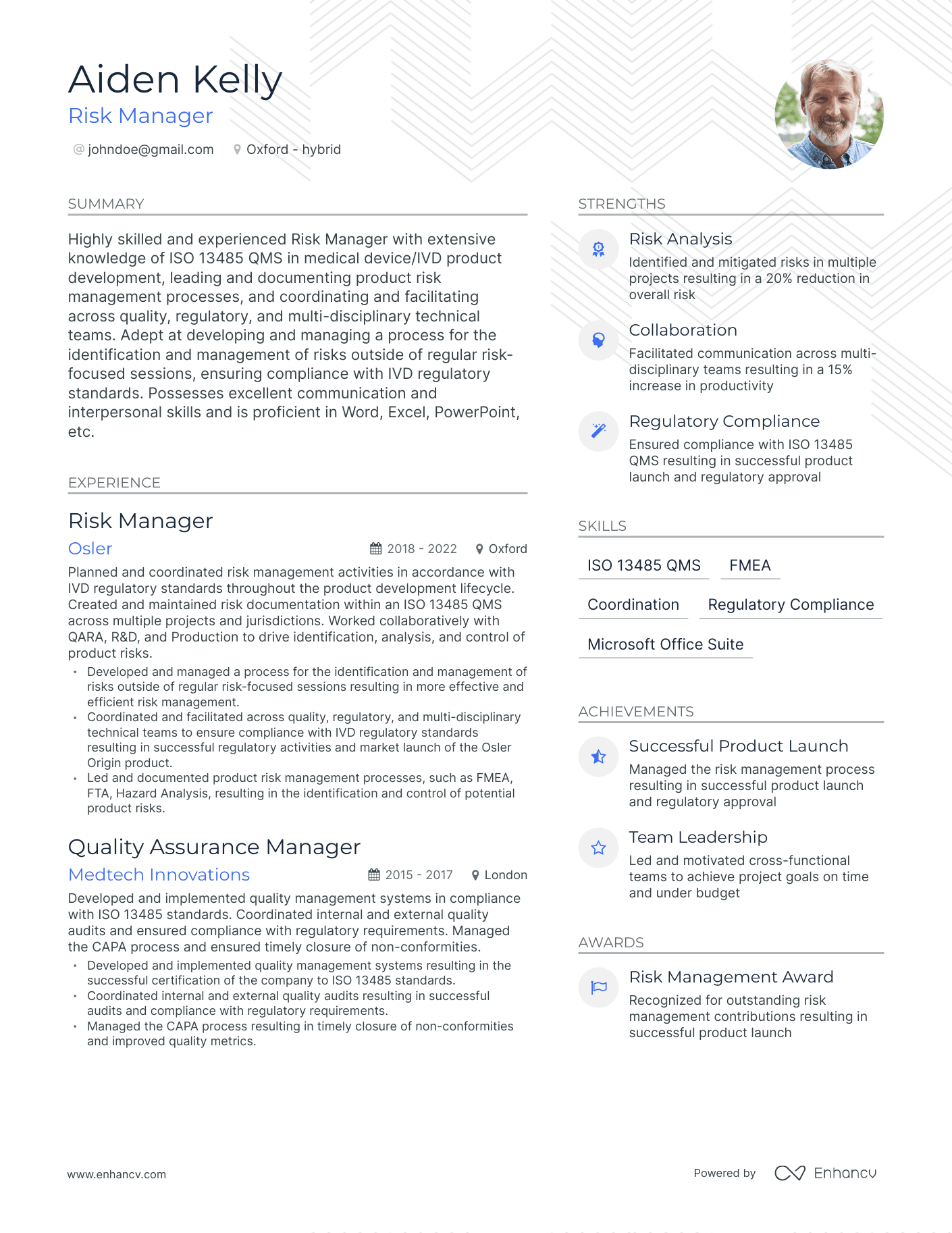 5 Risk Manager Resume Examples & Guide for 2024