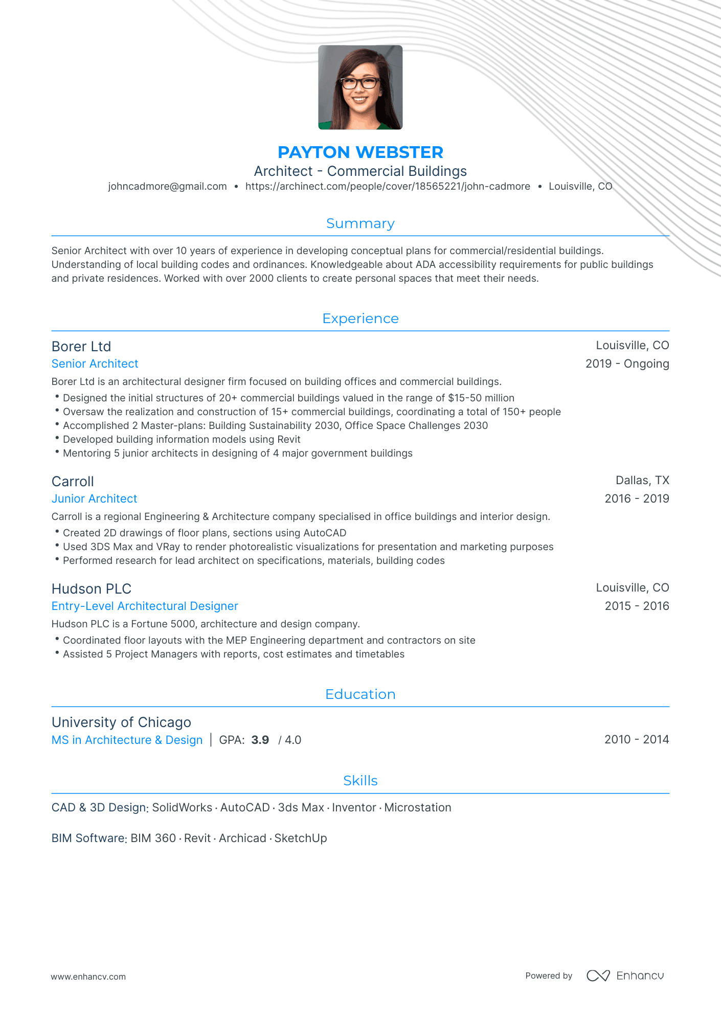 5 Architect Resume Examples & Guide for 2023